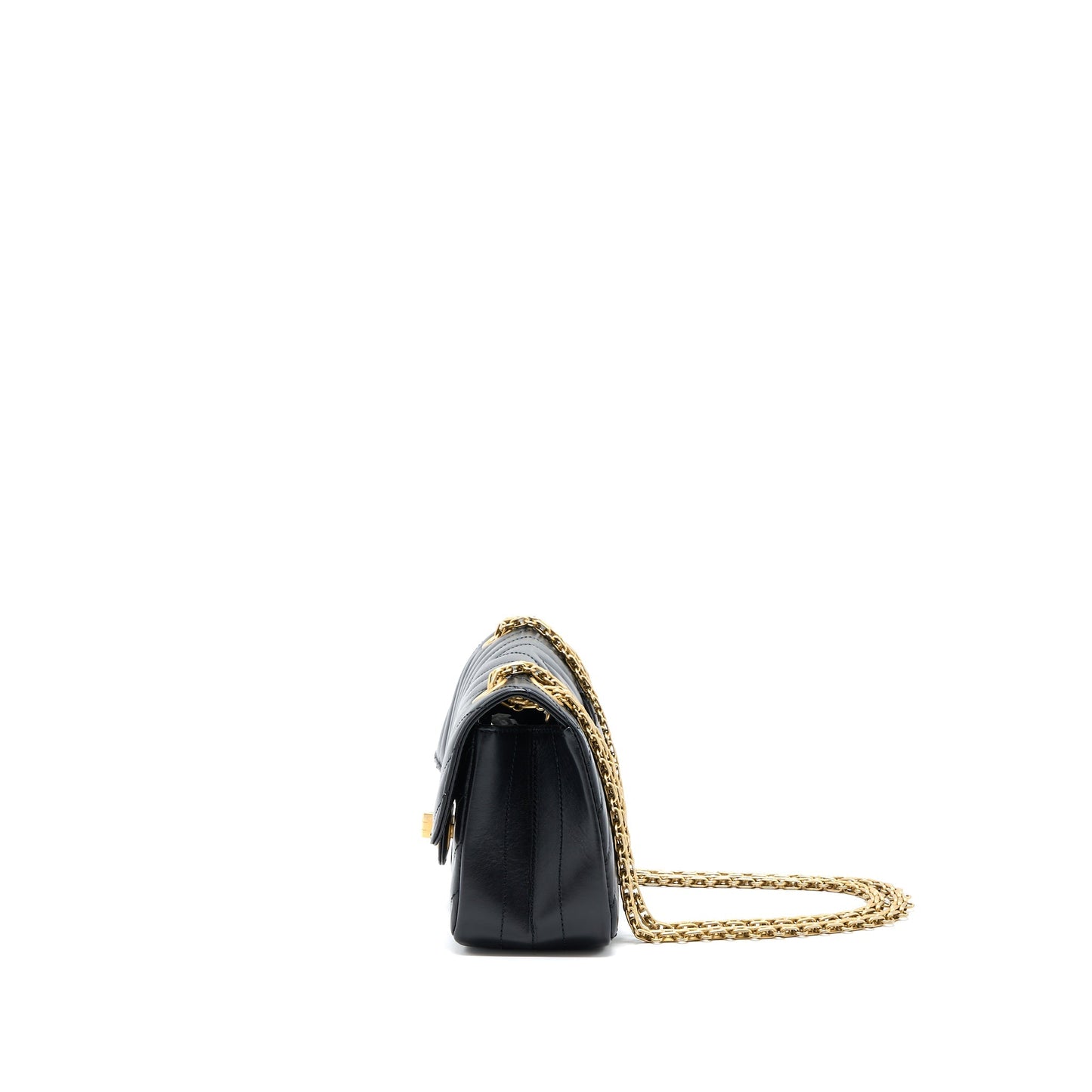 Chanel 2.55 Reissue Mini Chevron Flap Bag Aged Calfskin  Black