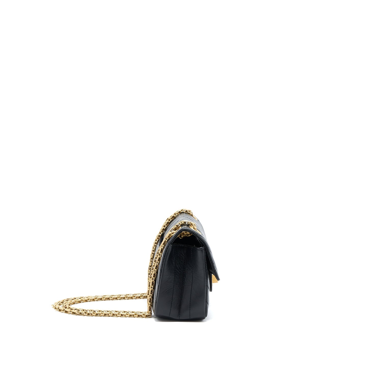 Chanel 2.55 Reissue Mini Chevron Flap Bag Aged Calfskin  Black