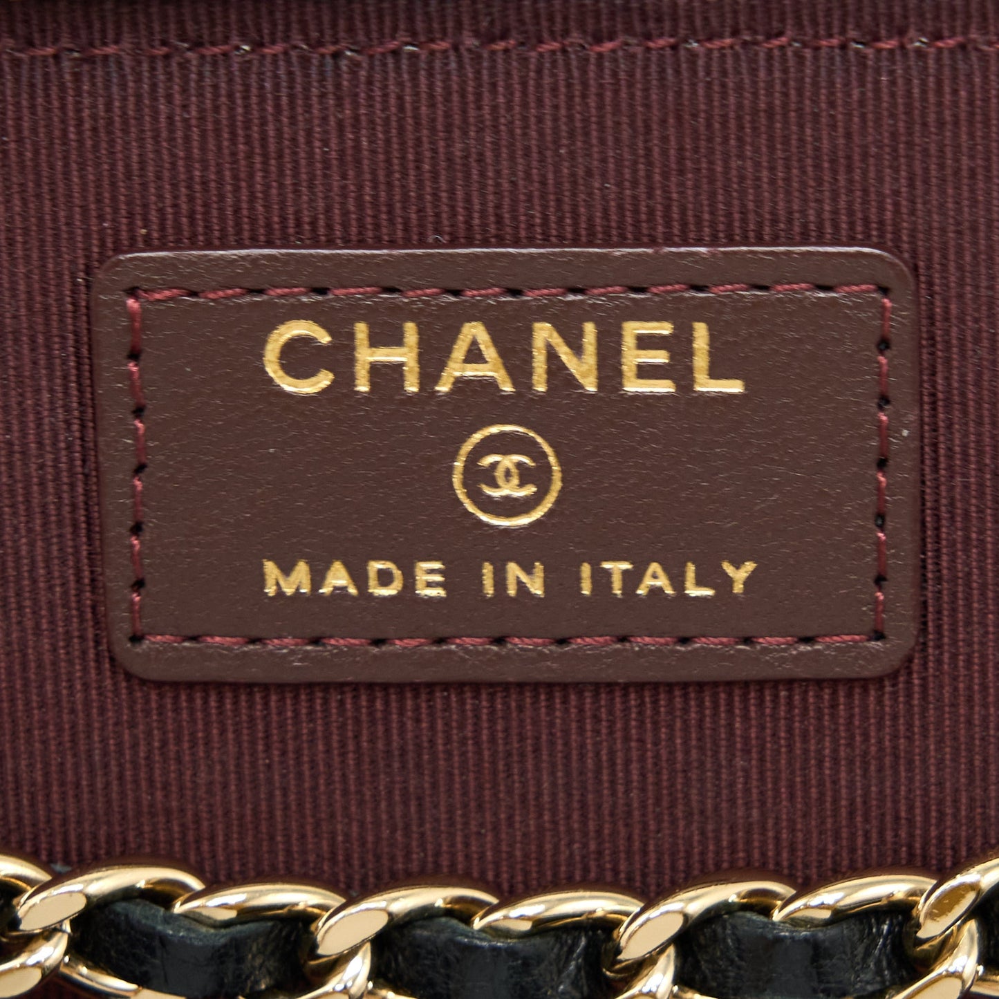 Chanel Long Vanity With Chain Lambskin Black L