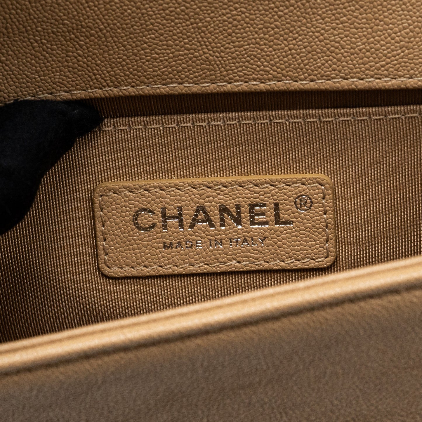 Chanel Small Boy Bag Caviar Light Beige