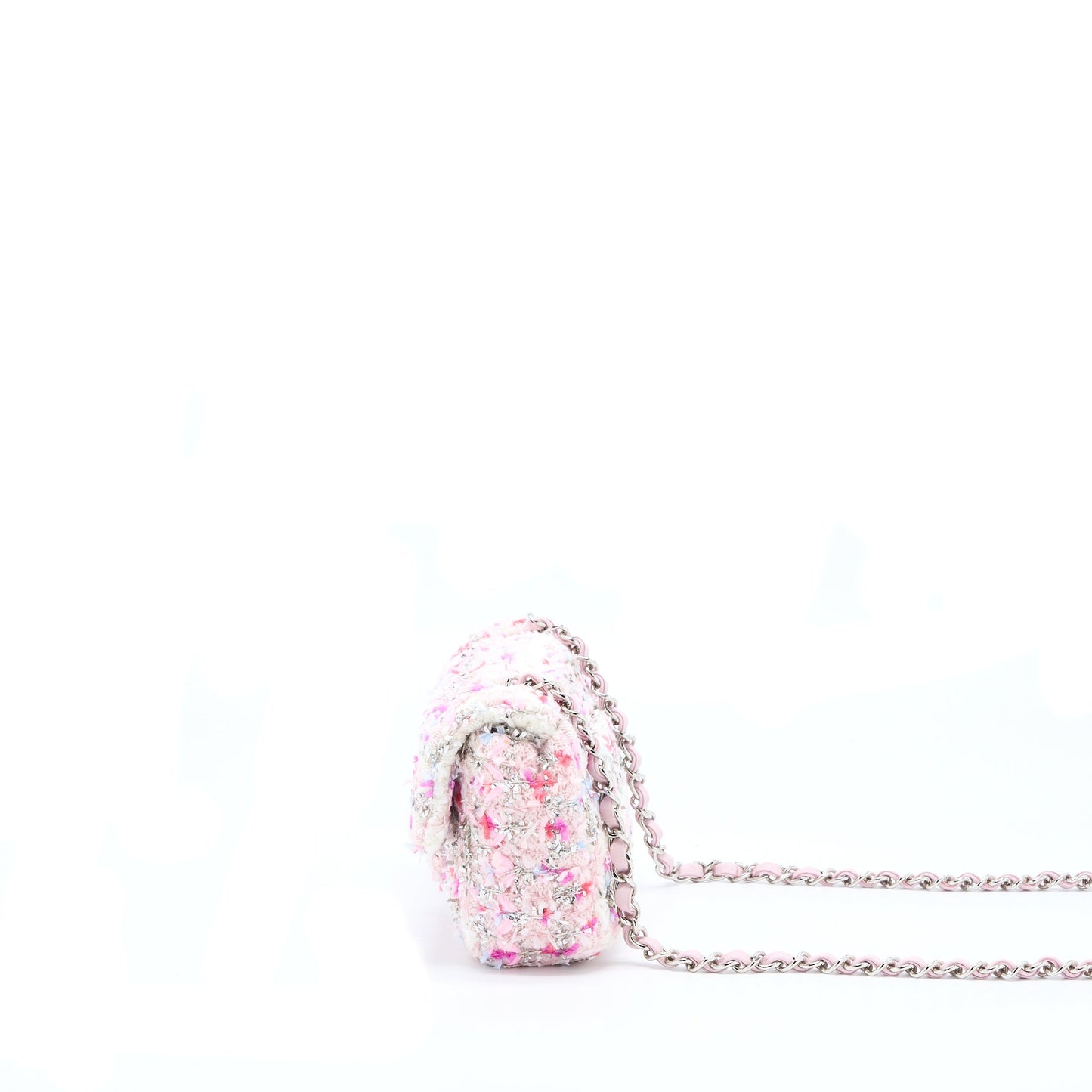 Chanel Seasonal Mini Rectangular Flap Bag Tweed Pink/Multicolour