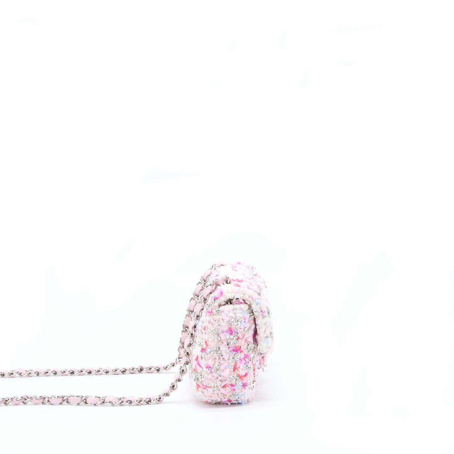 Chanel Seasonal Mini Rectangular Flap Bag Tweed Pink/Multicolour