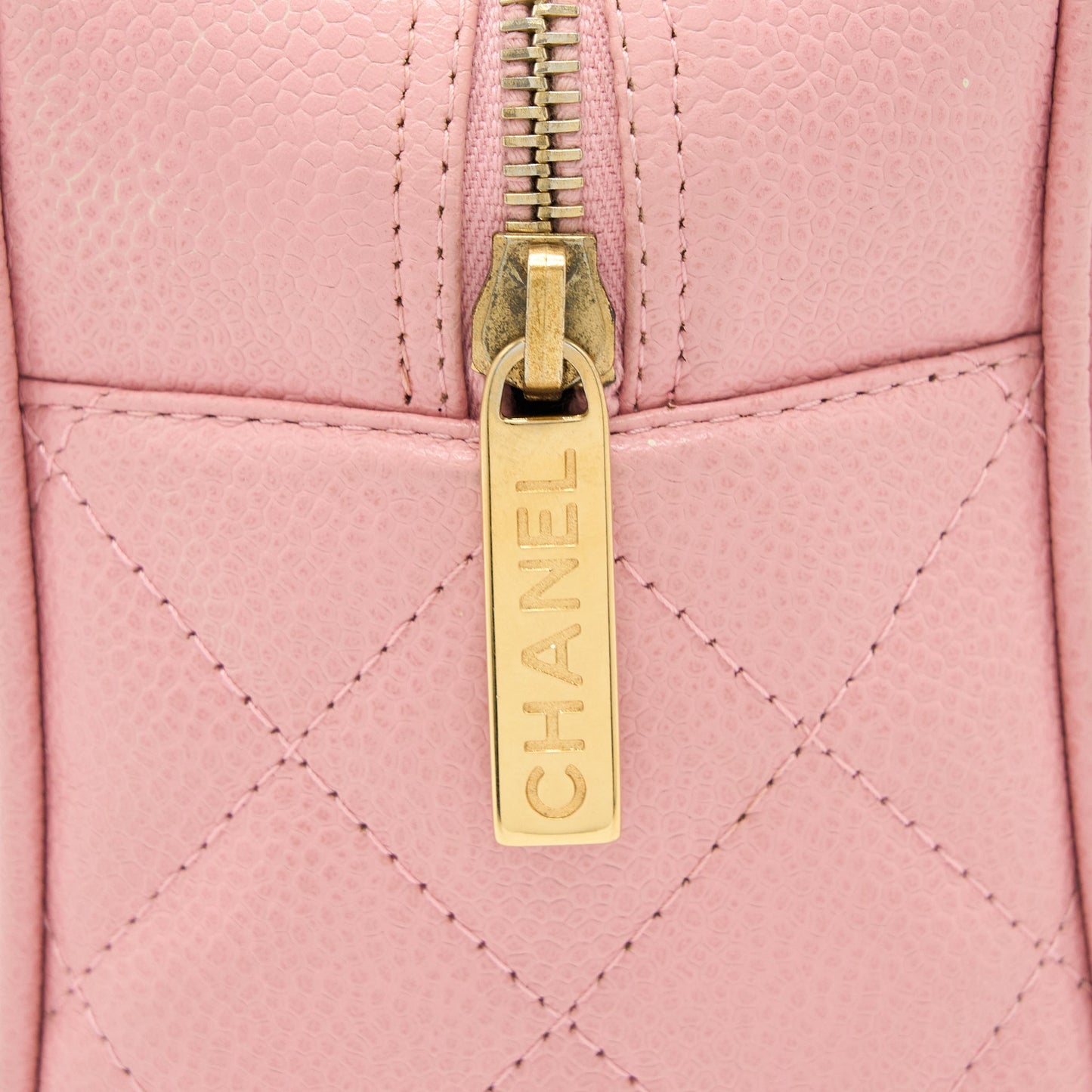 Chanel  Bowling Bag Caviar Light Pink L