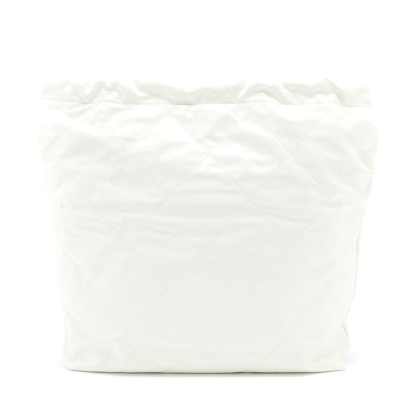 Chanel Large 22 Bag Calfskin White Brushed  (Microchip)