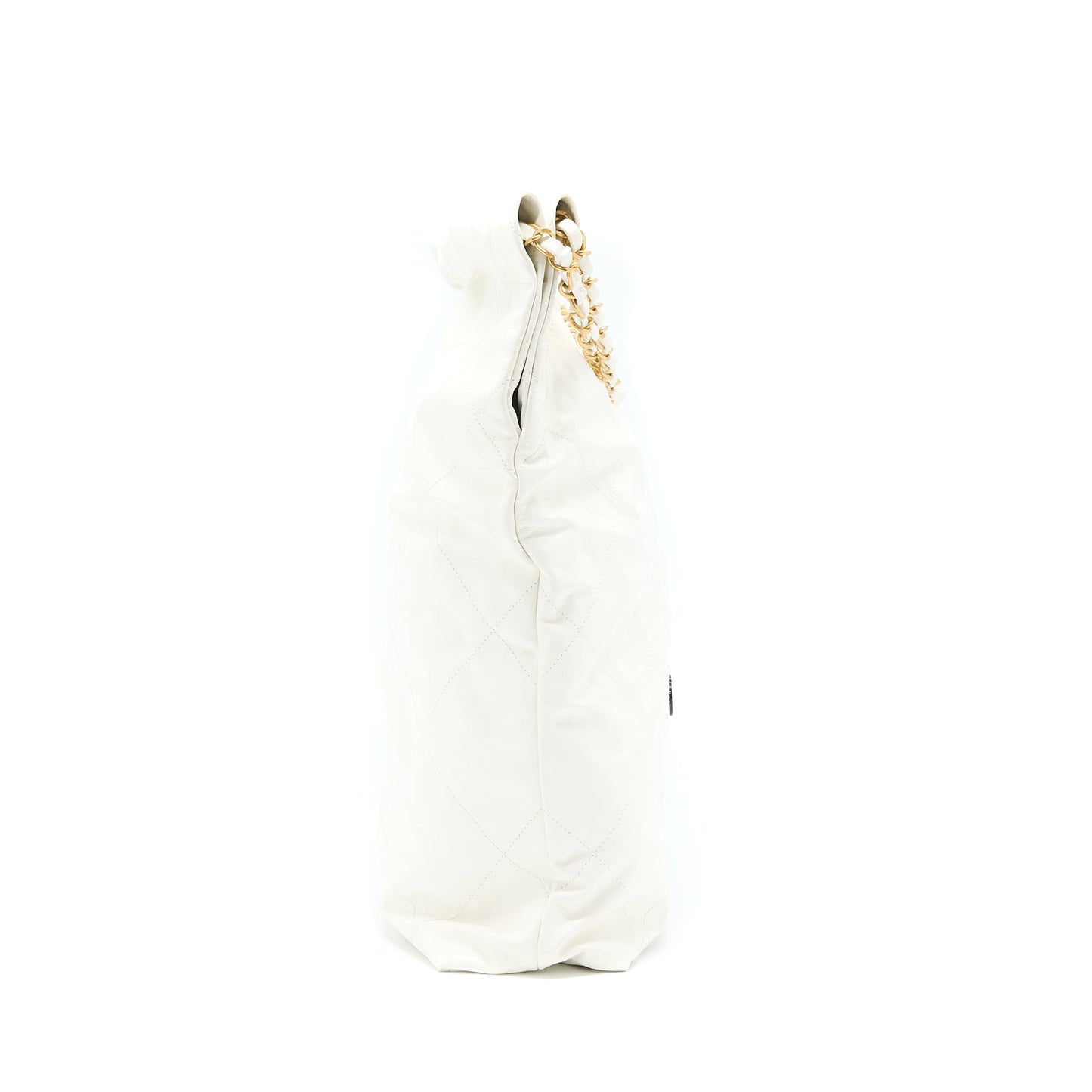 Chanel Large 22 Bag Calfskin White Brushed  (Microchip)