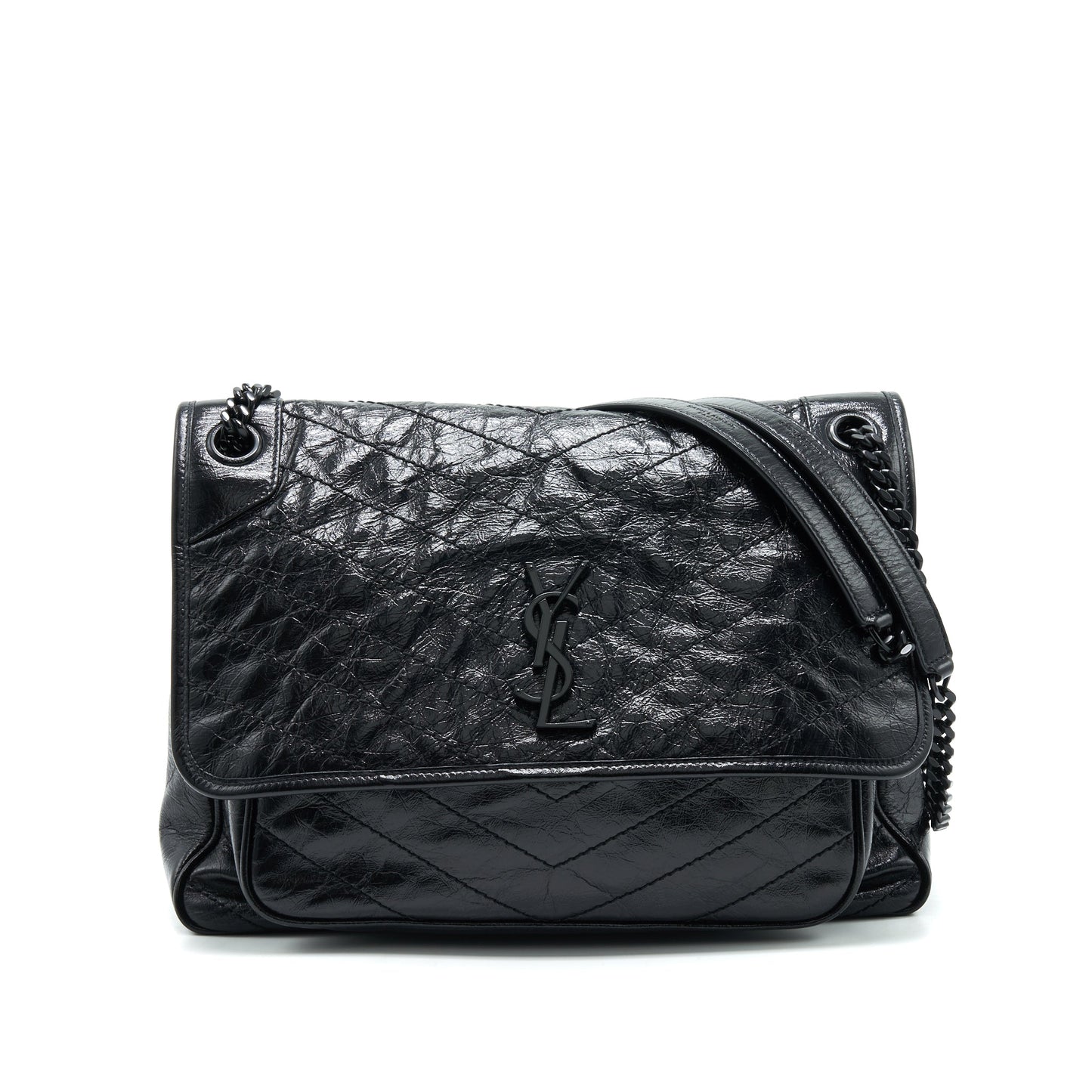 Saint Laurent Niki Large Purse In Black and Black Hardware