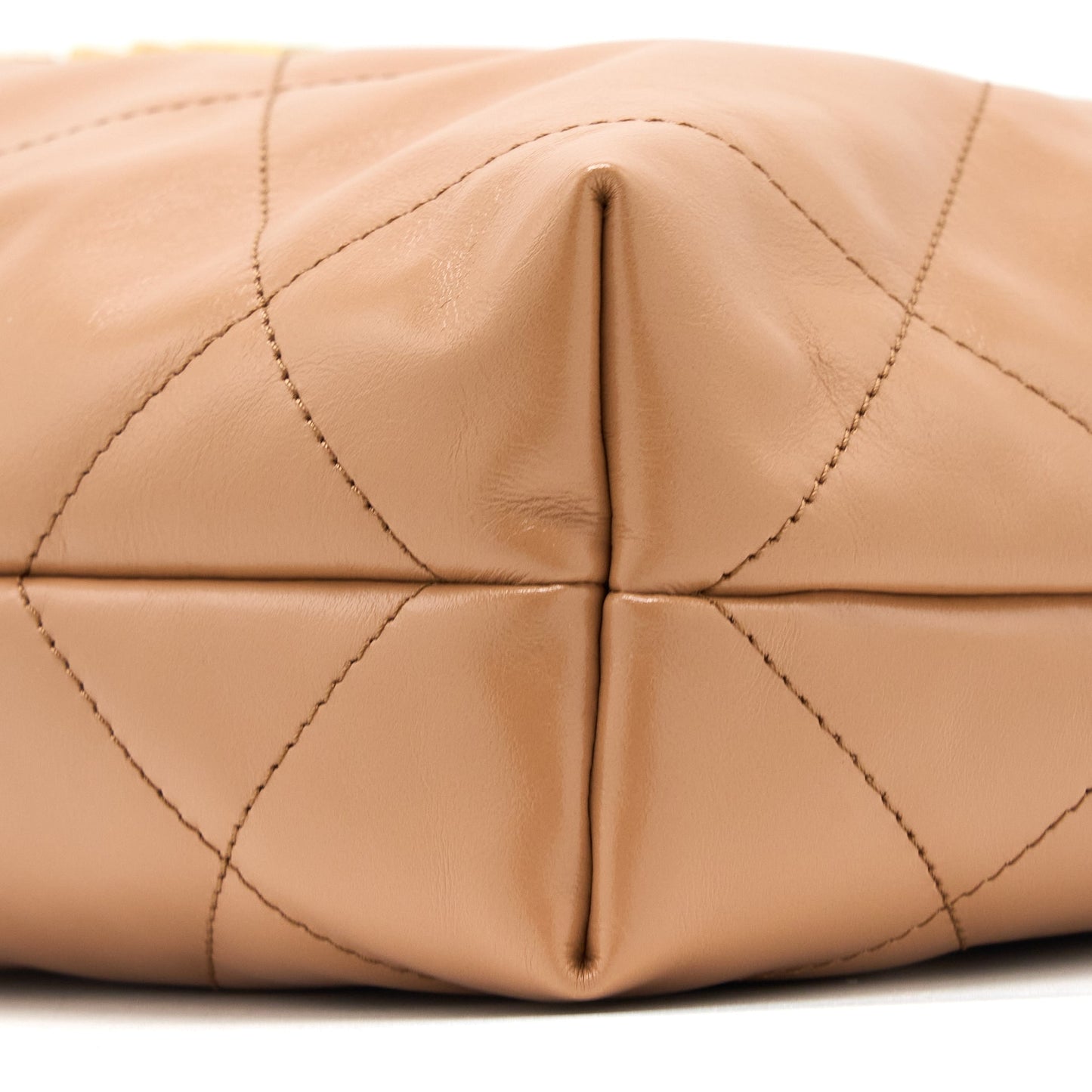 Chanel Small 22 Bag Shiny Calfskin Caramel  (Microchip)
