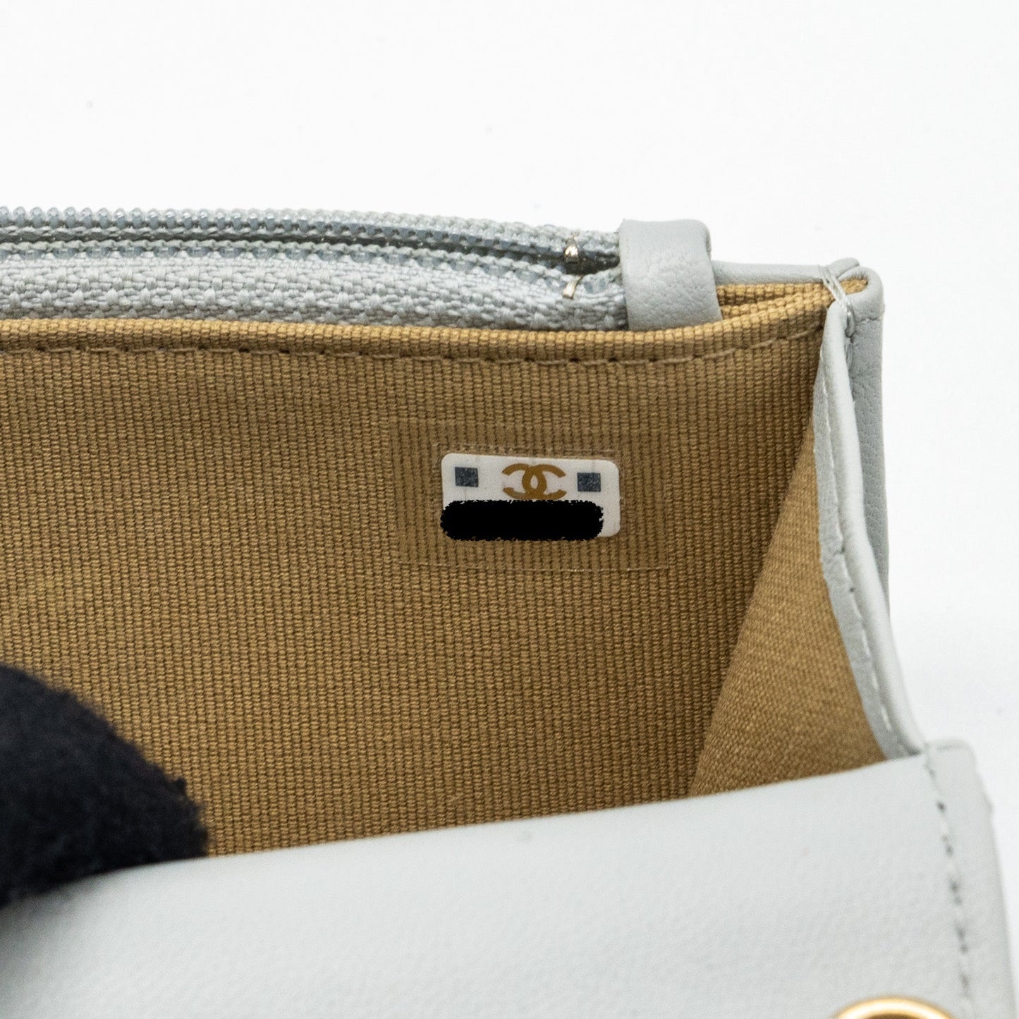 Chanel Pearl Crush Mini Wallet On Chain Lambskin Light Grey Brushed (Microchip)