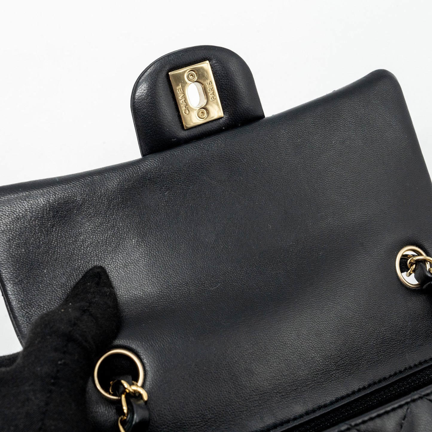 Chanel Classic Mini Rectangular Flap Bag Lambskin Black L (Microchip)