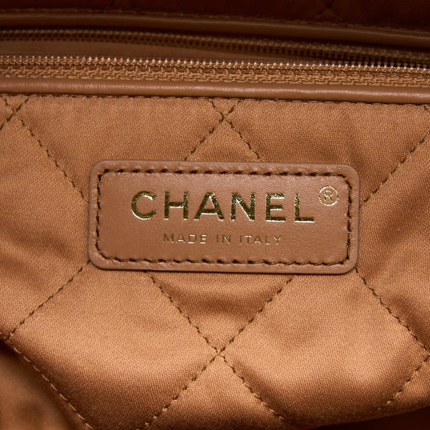 Chanel Small 22 Bag Shiny Calfskin Caramel  (Microchip)