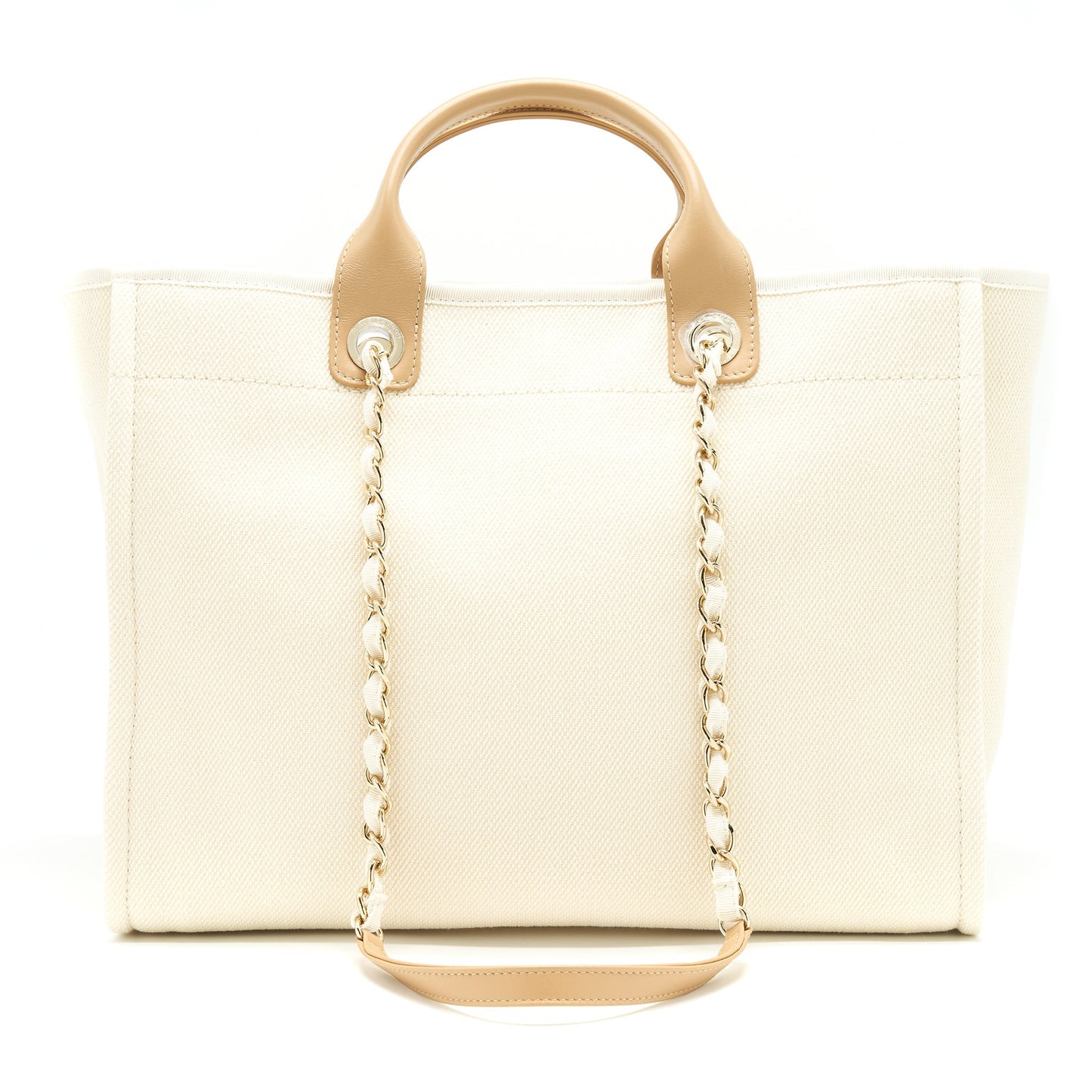Chanel Deauville Tote Bag In Creamy White/ Beige