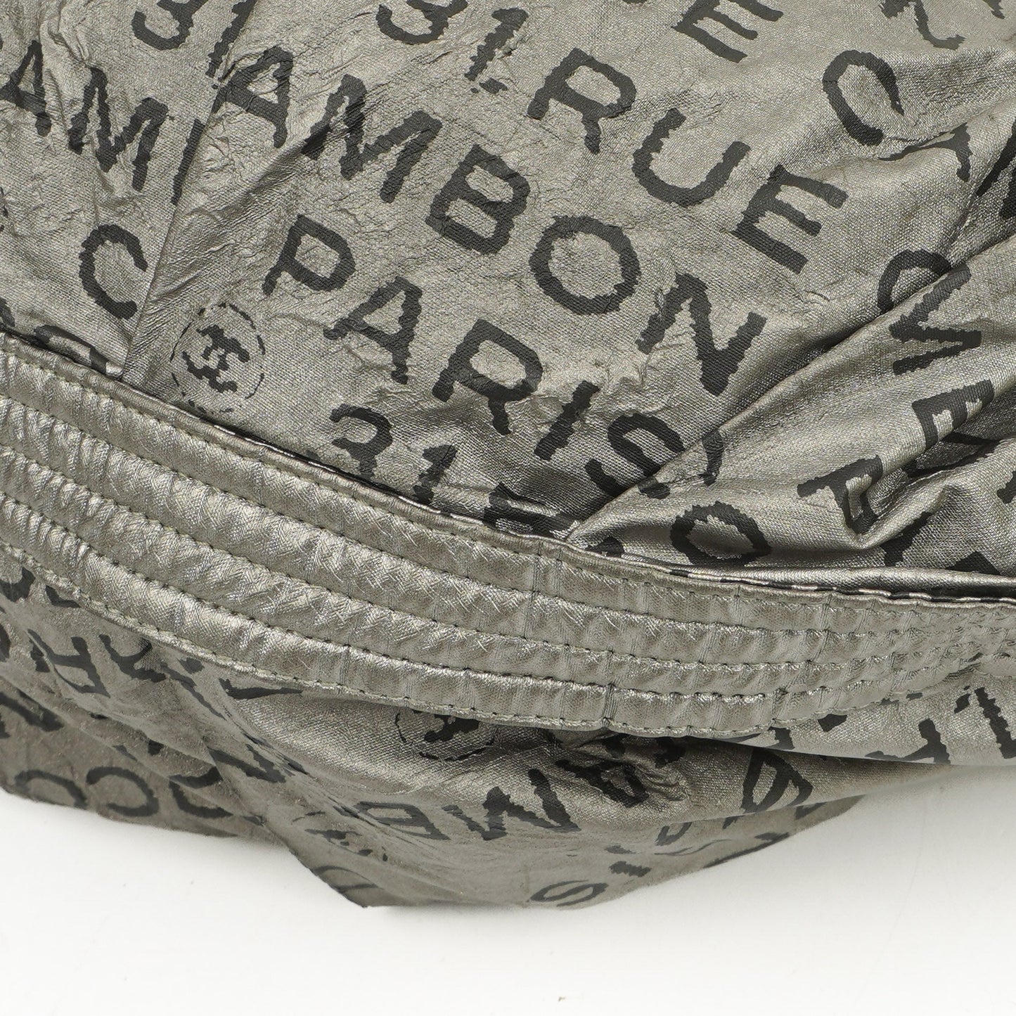 Chanel Metallic Coated Canvas Unlimited Ligne Silver Hobo Bag