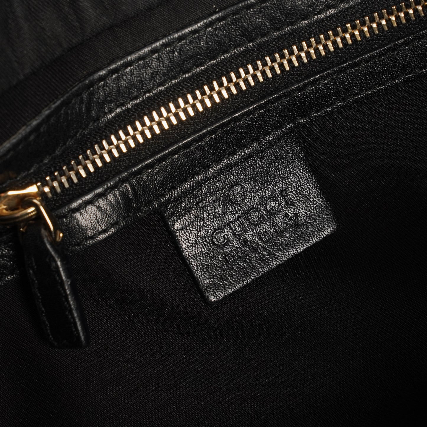 Gucci Charmy Black Leather Hobo Bag