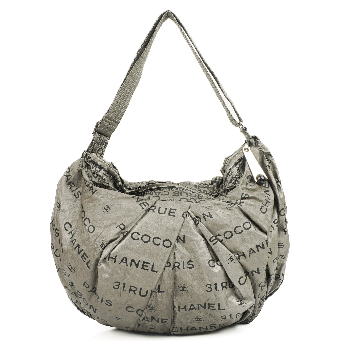 Chanel Metallic Coated Canvas Unlimited Ligne Silver Hobo Bag