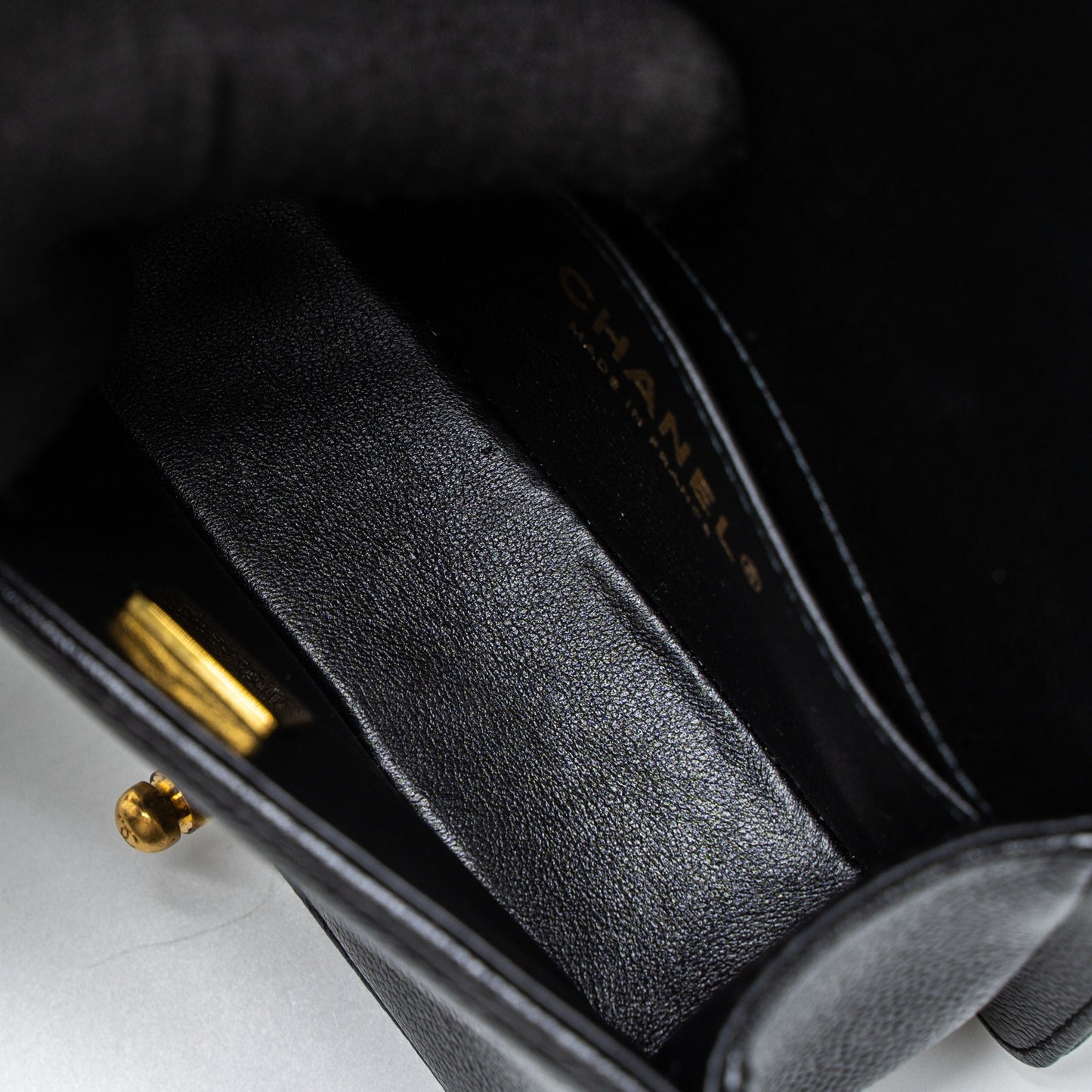 Chanel Super Mini Boy Bag Caviar Black Brushed  (Microchip)