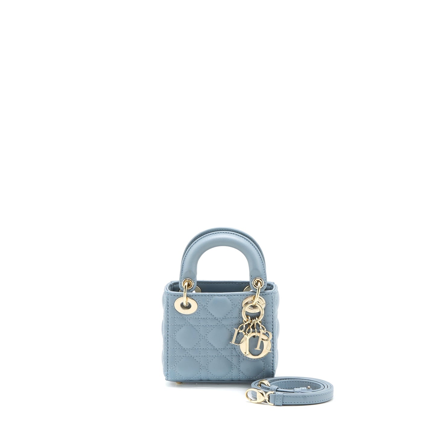 Dior Micro Lady Dior Purse Cannage Lambskin Cloud Blue