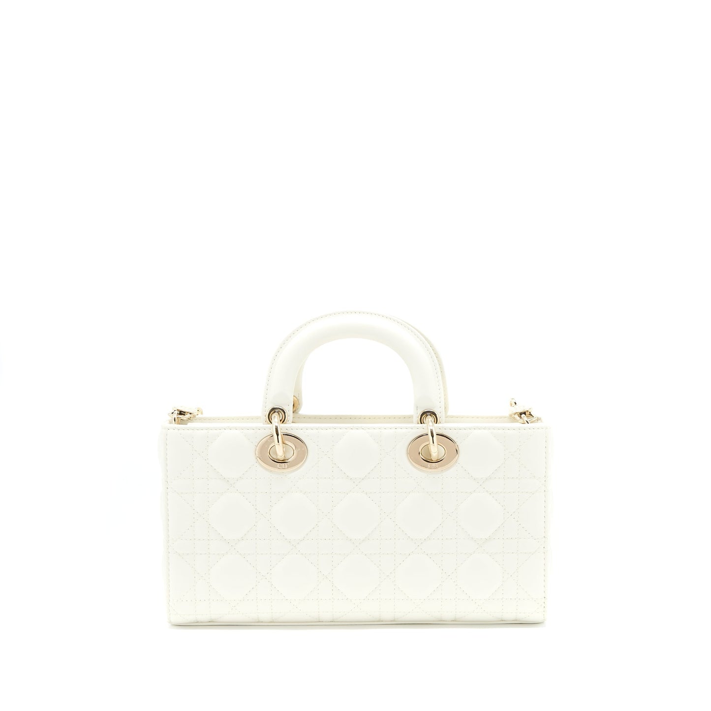 Dior Lady D-Joy Purse Latte Cannage Lambskin White