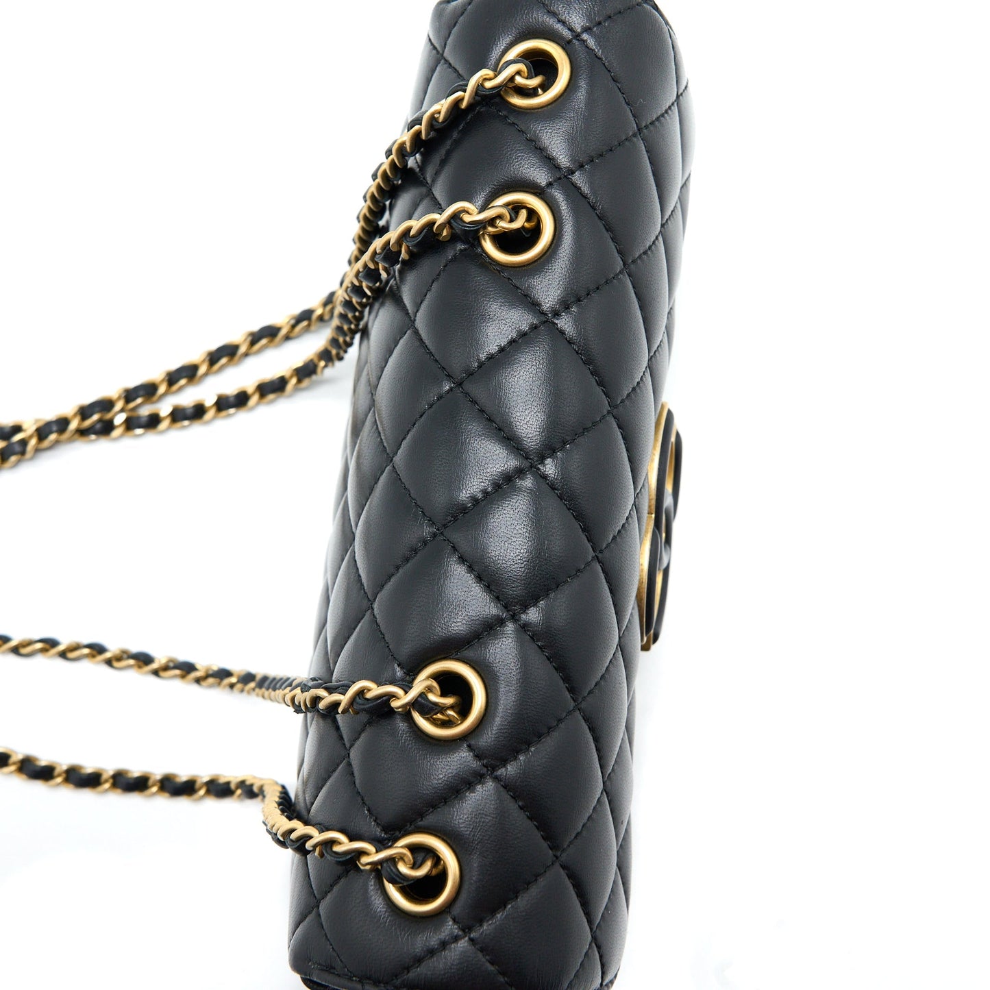 Chanel Small Enamel CC Flap Bag Lambskin Black