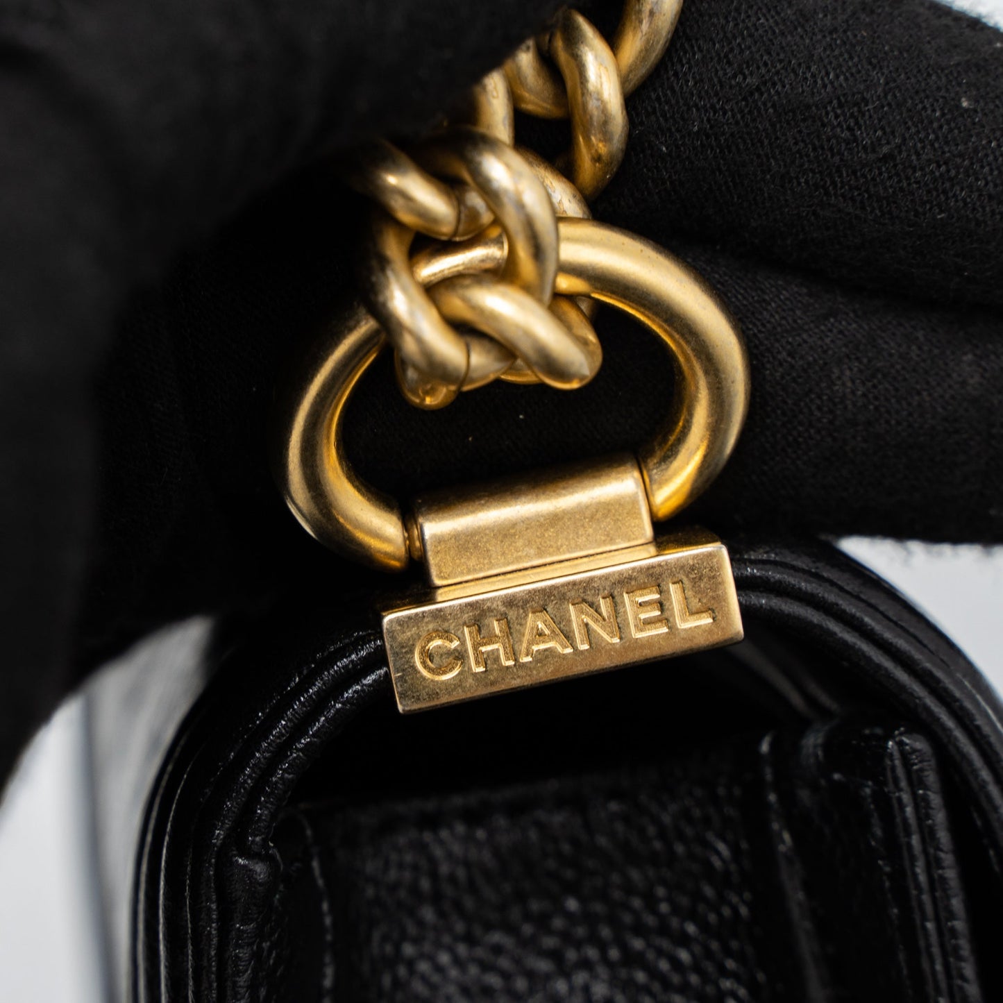 Chanel Super Mini Boy Bag Caviar Black Brushed  (Microchip)