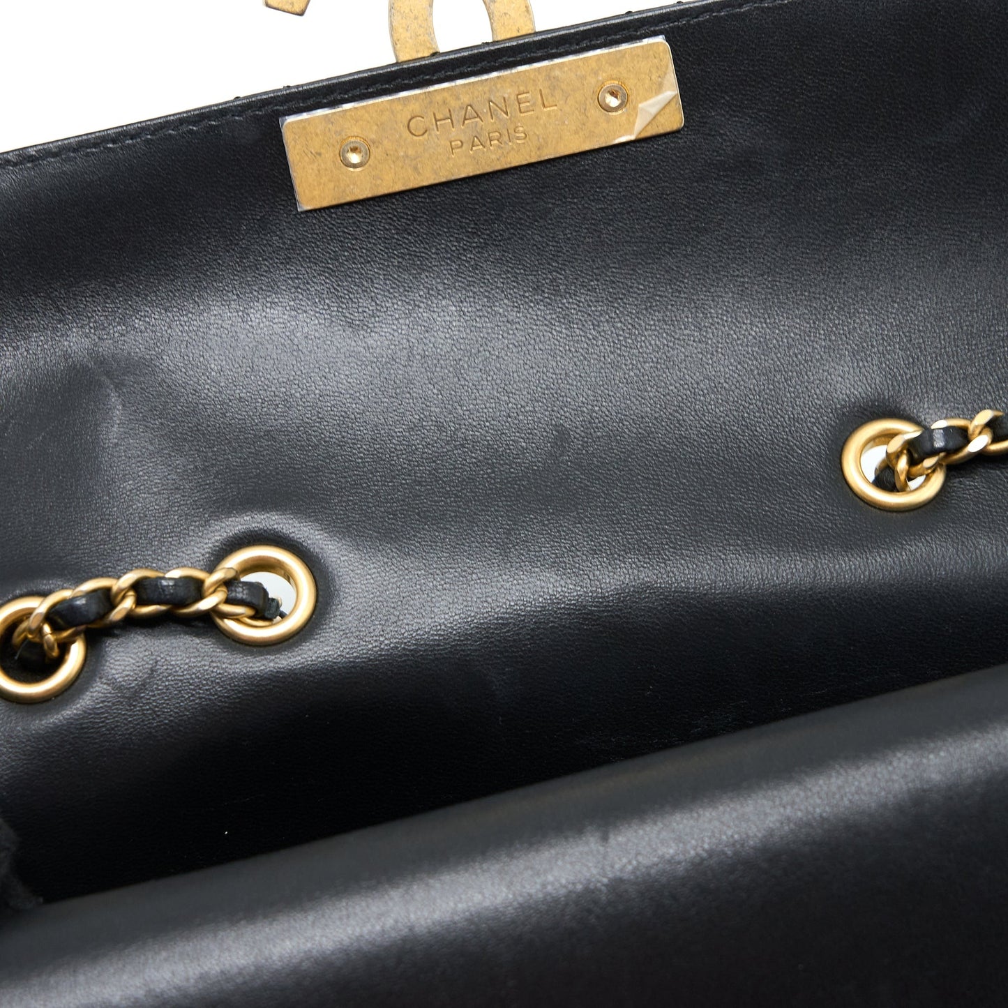 Chanel Small Enamel CC Flap Bag Lambskin Black