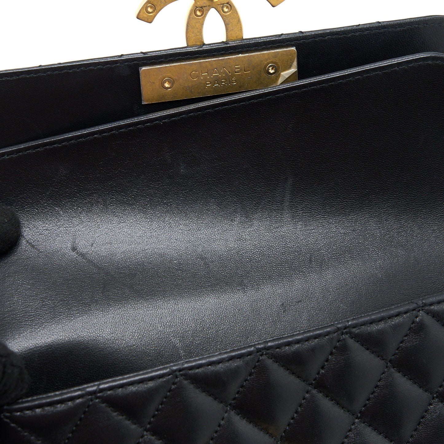 Chanel Small Enamel CC Flap Bag Lambskin Black