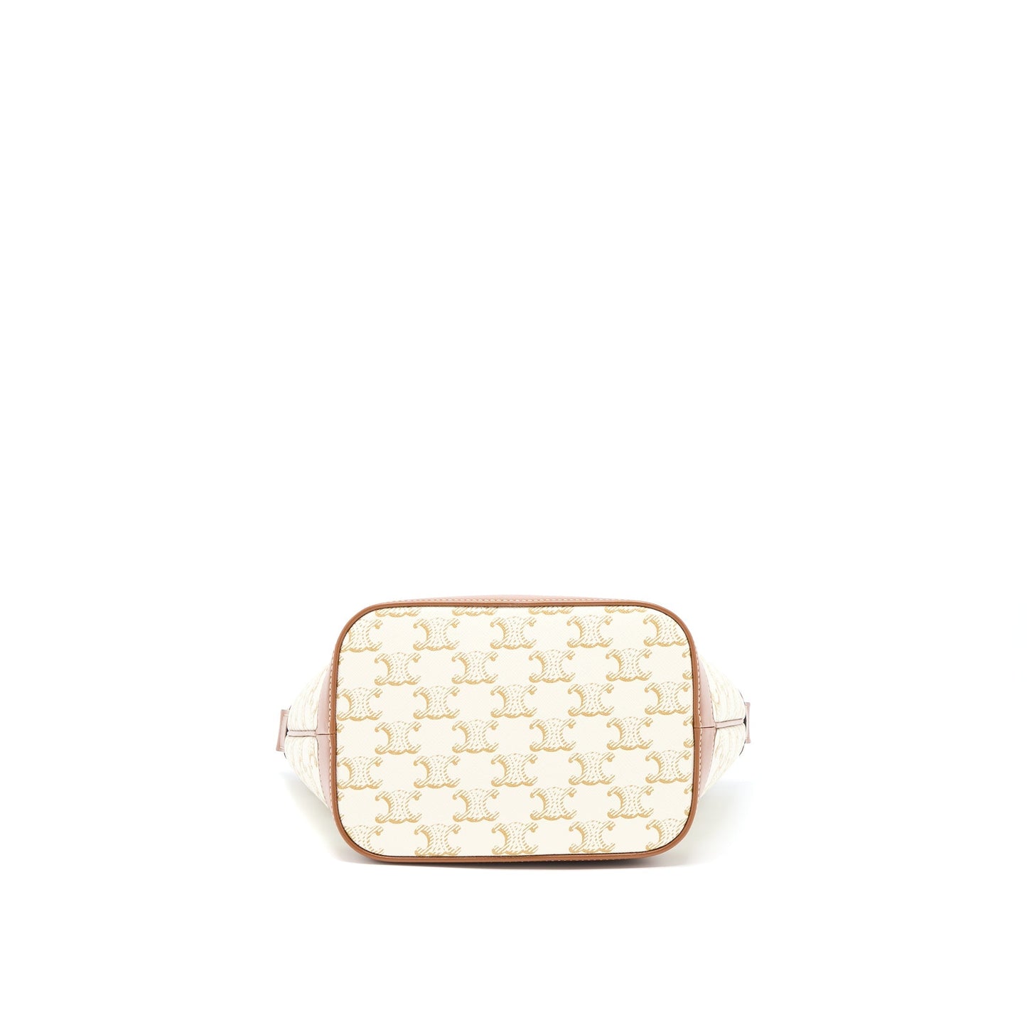 Celine Small Bucket Purse Triomphe Canvas/Calfskin White