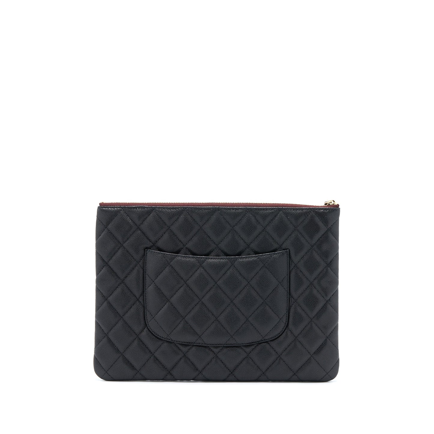 Chanel O Case Pouch Caviar Black L