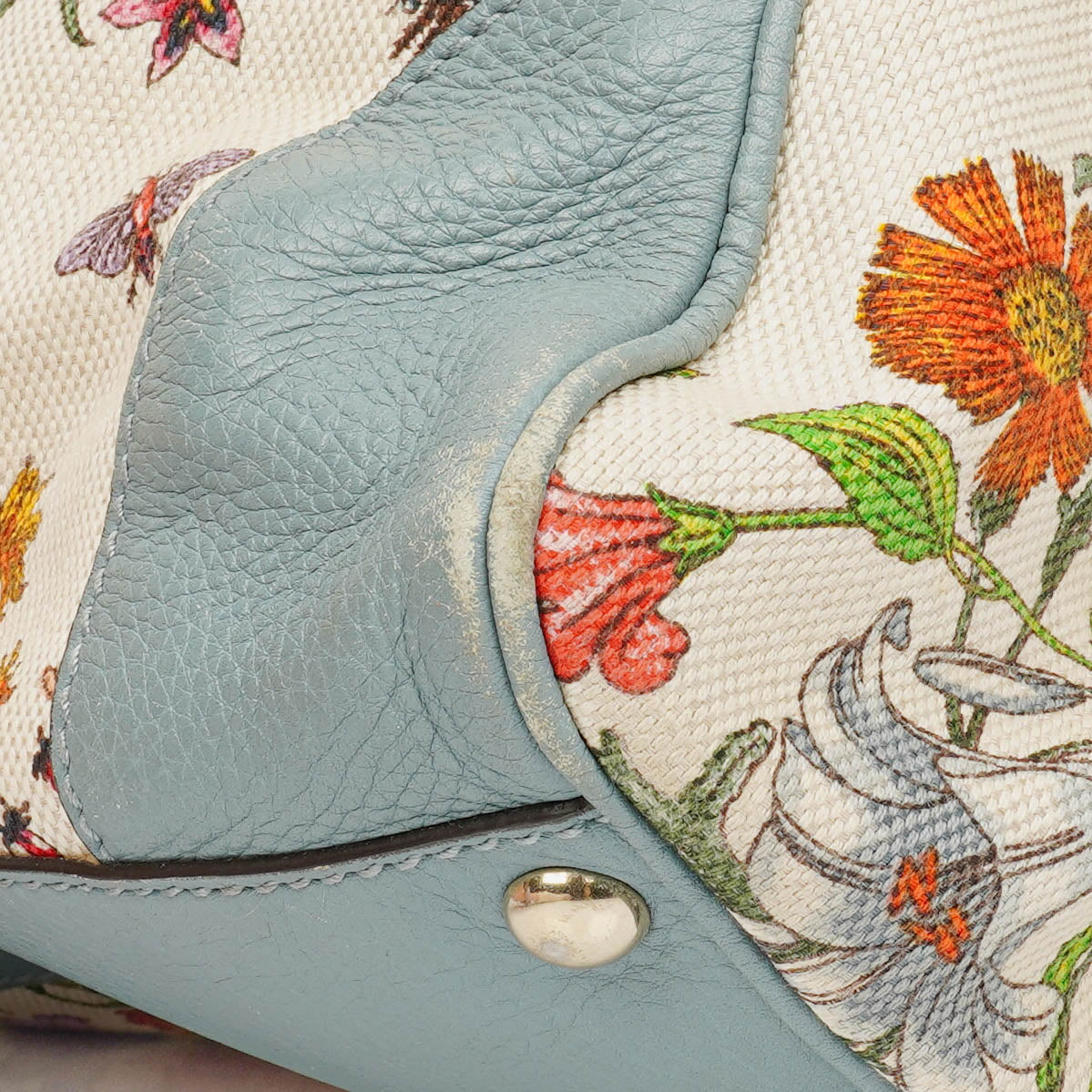 Gucci Bamboo Shopper Multicolour Flora Diana Small Tote Bag