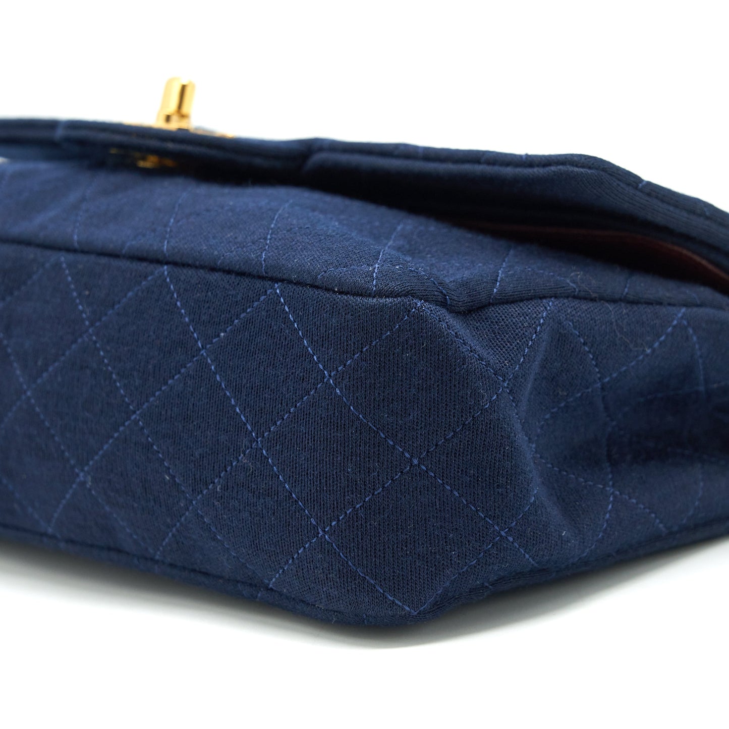 Chanel  Medium Classic Double Flap Bag Fabric Navy