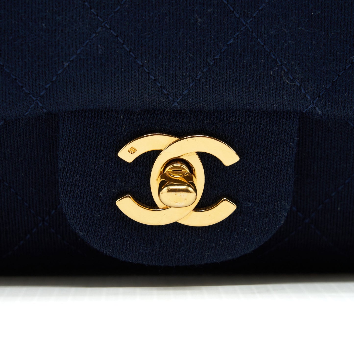 Chanel  Medium Classic Double Flap Bag Fabric Navy