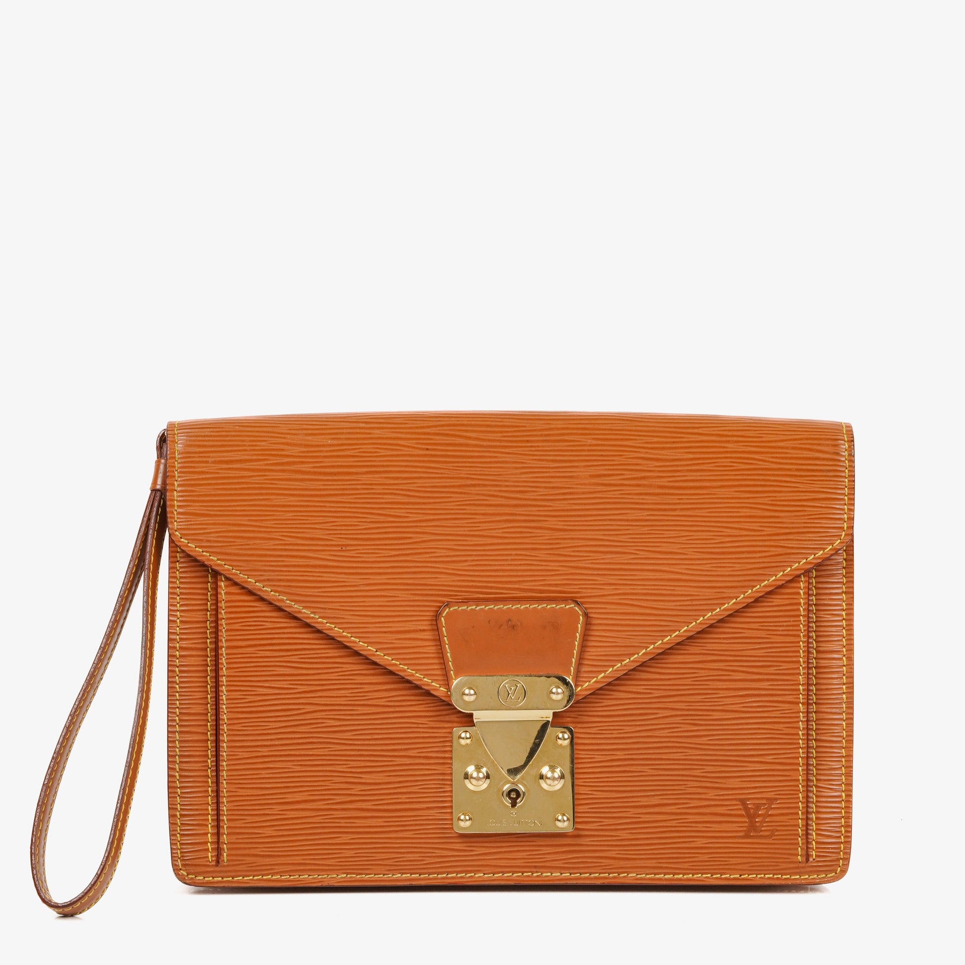 Louis Vuitton Pochette Sellier Dragonne Cognac Epi Clutch