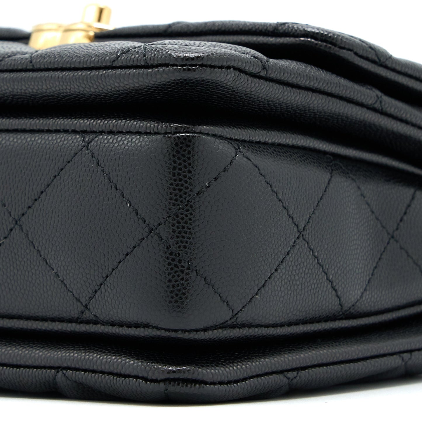 Chanel 22K Coco First Flap Bag Grained Calfskin Black (Microchip)