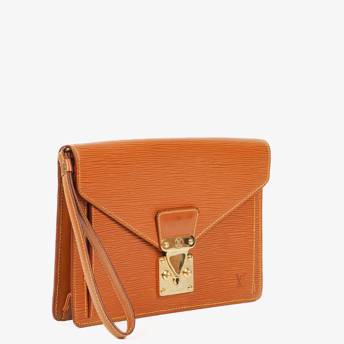 Louis Vuitton Pochette Sellier Dragonne Cognac Epi Clutch