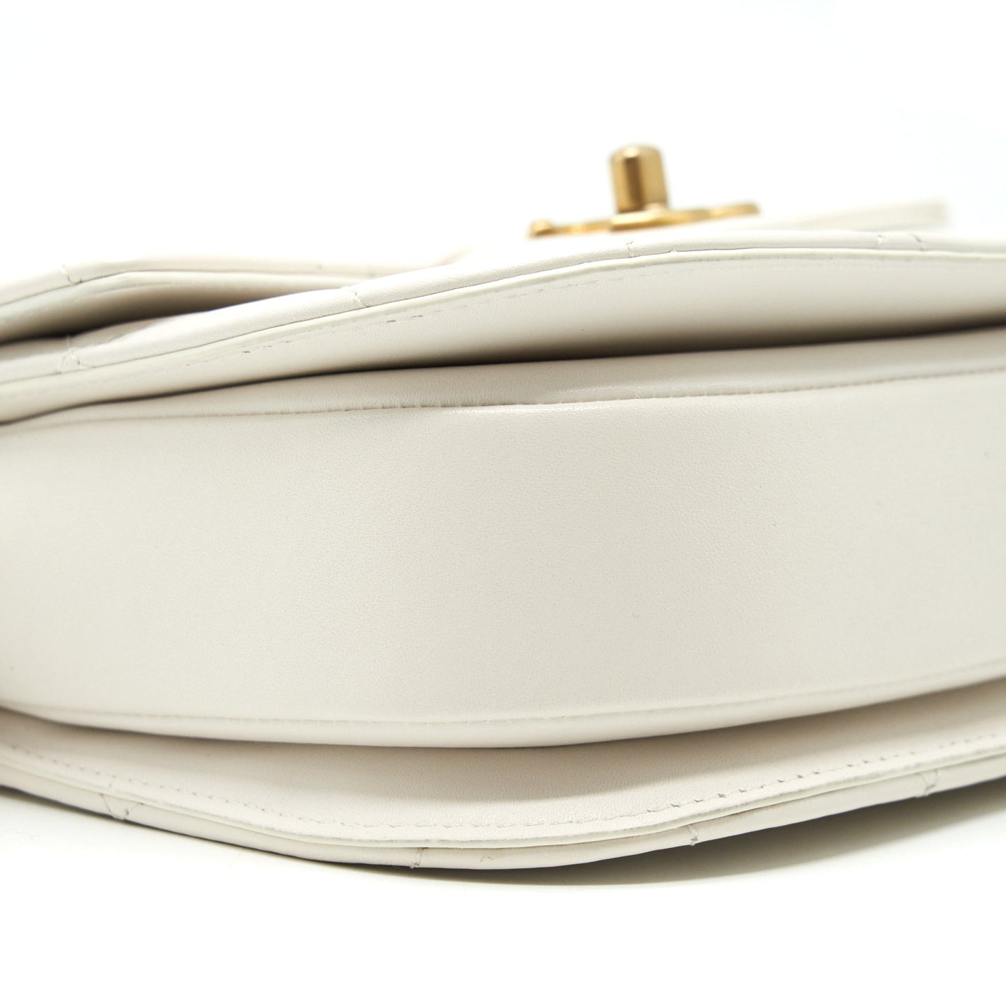 Chanel Seasonal Flap Crossbody Bag Lambskin Cream