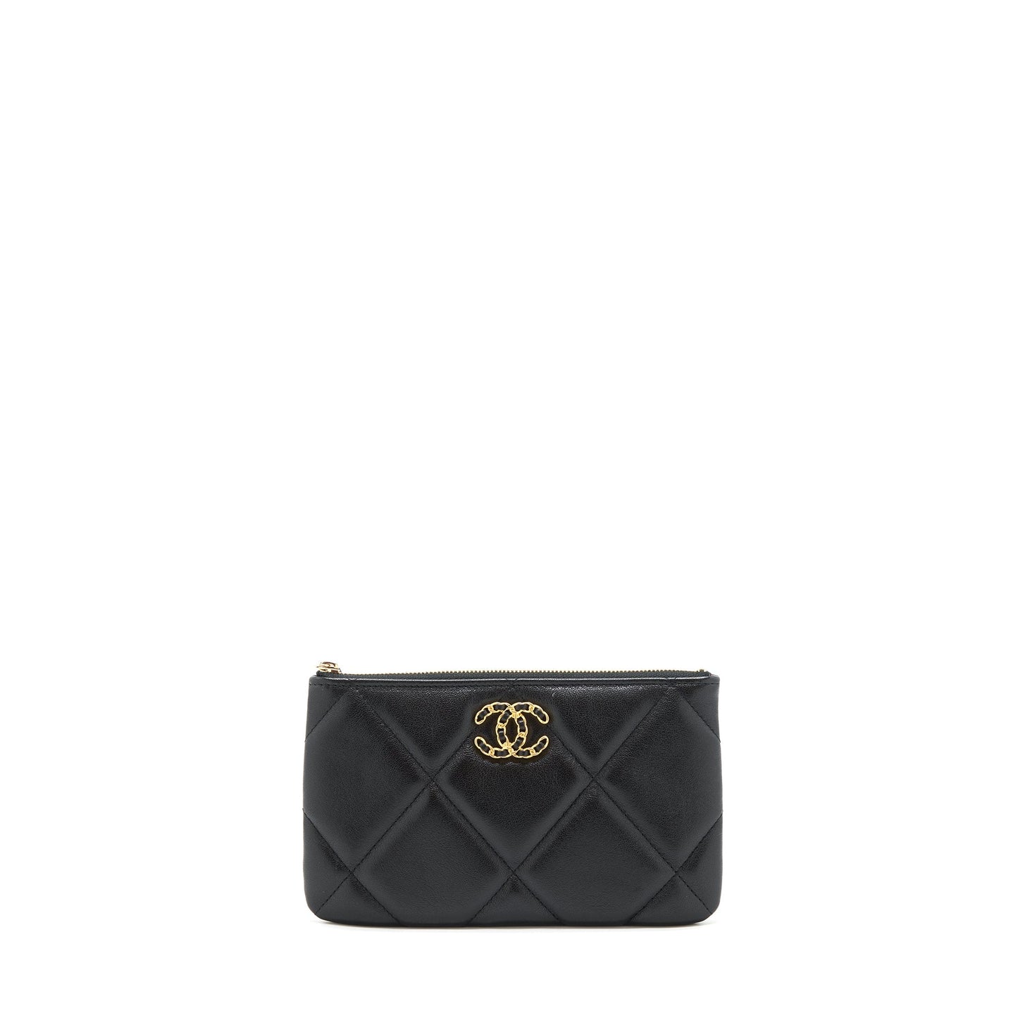Chanel 19 Small pouch Goatskin Black
