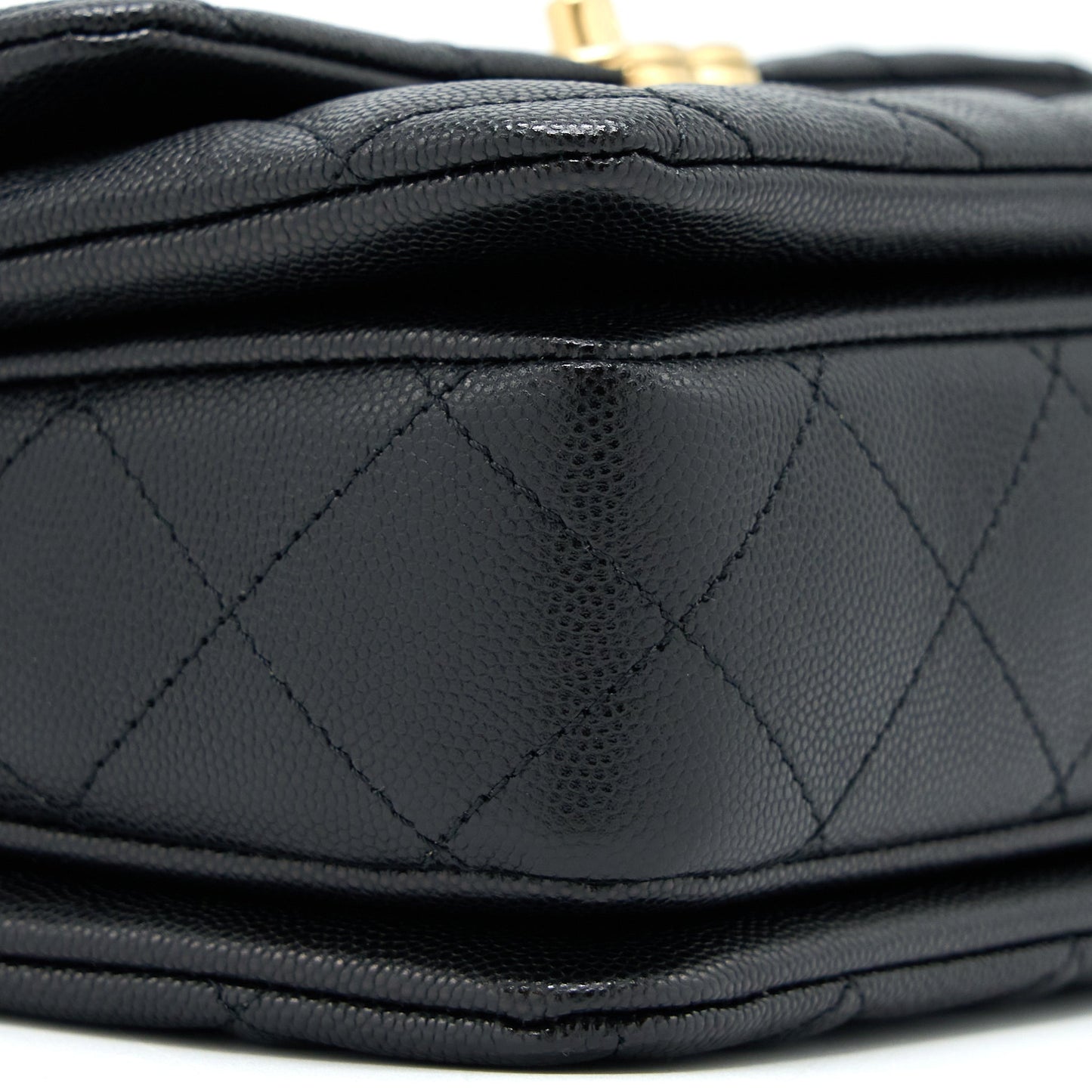 Chanel 22K Coco First Flap Bag Grained Calfskin Black (Microchip)
