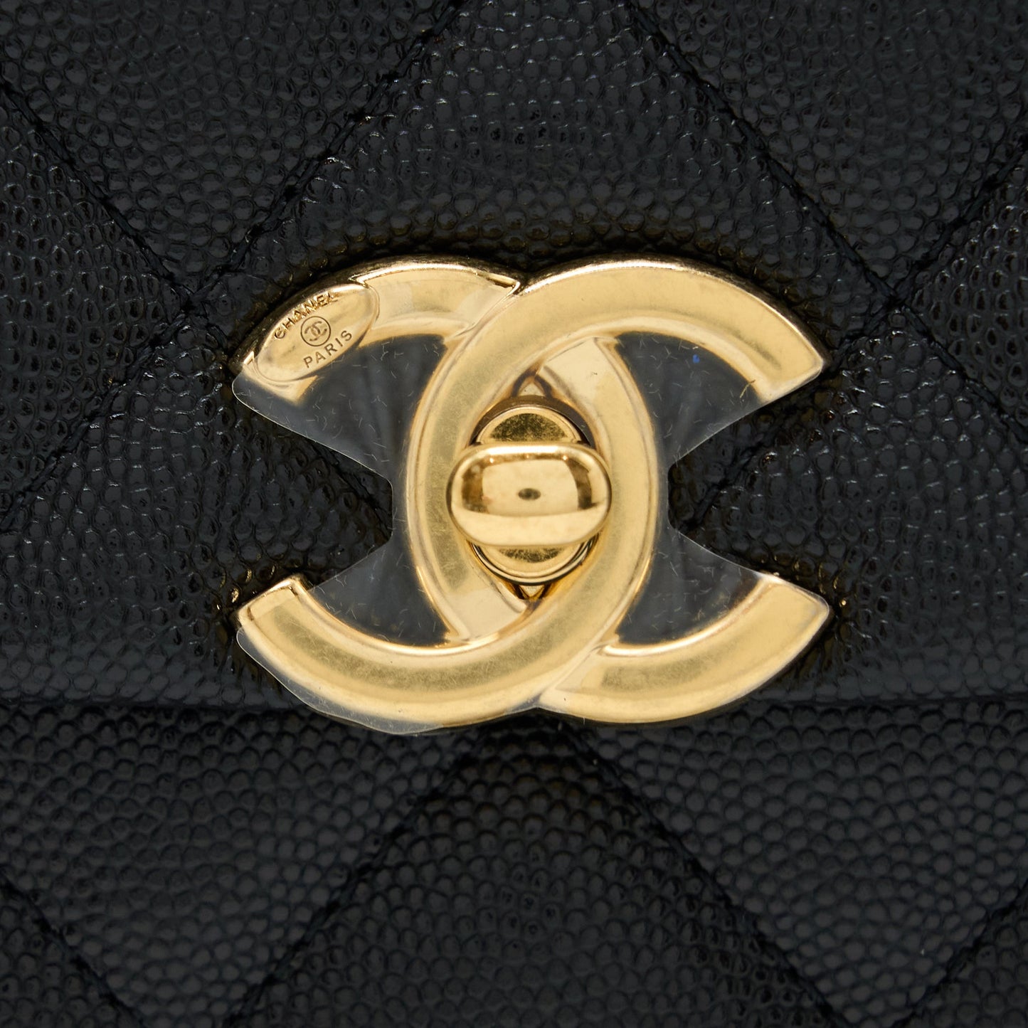 Chanel 22K Coco First Flap Bag Grained Calfskin Black (Microchip)
