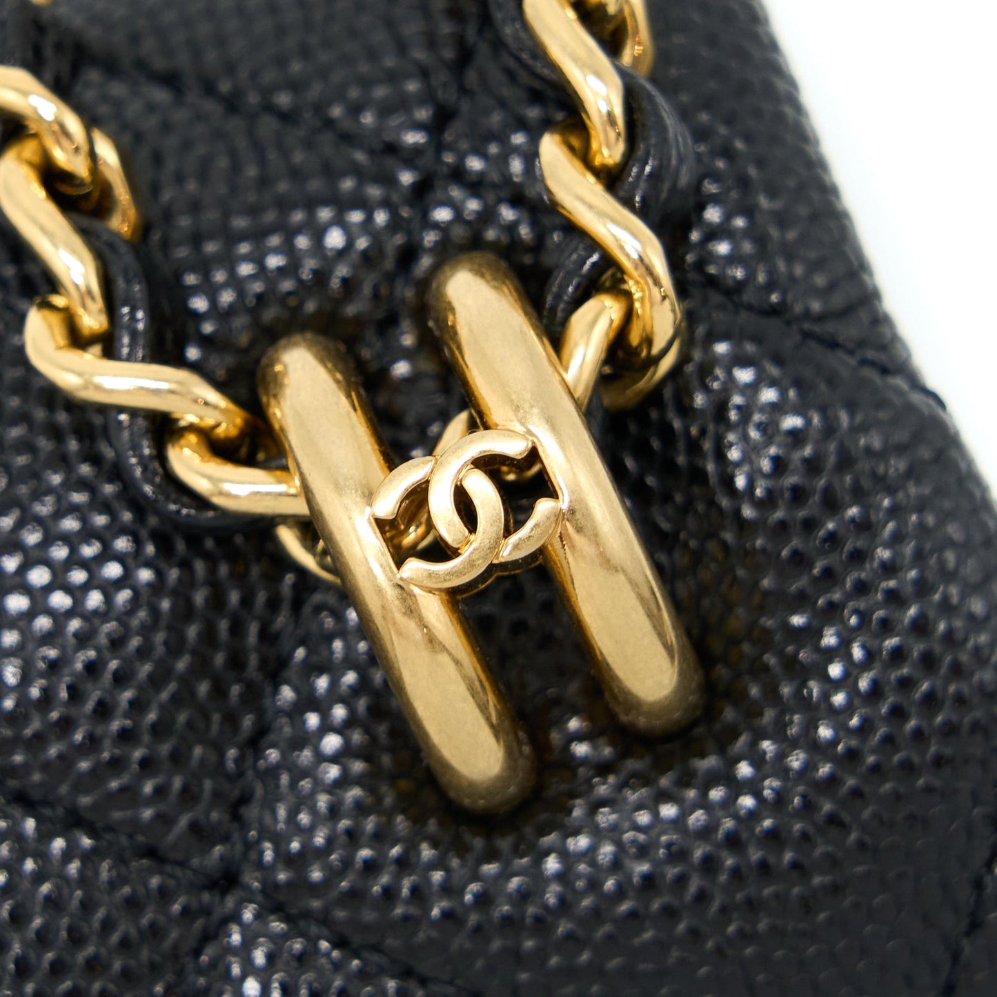 Chanel 22K Coco First Flap Bag Grained Calfskin Black (Microchip)