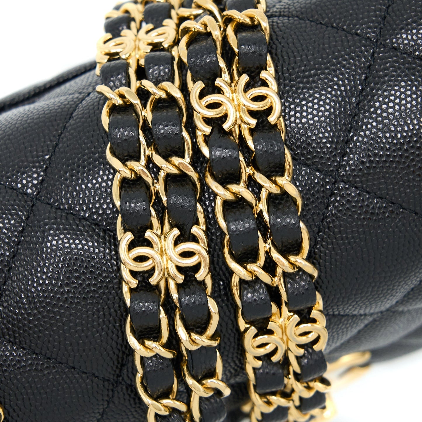 Chanel 22K Coco First Flap Bag Grained Calfskin Black (Microchip)