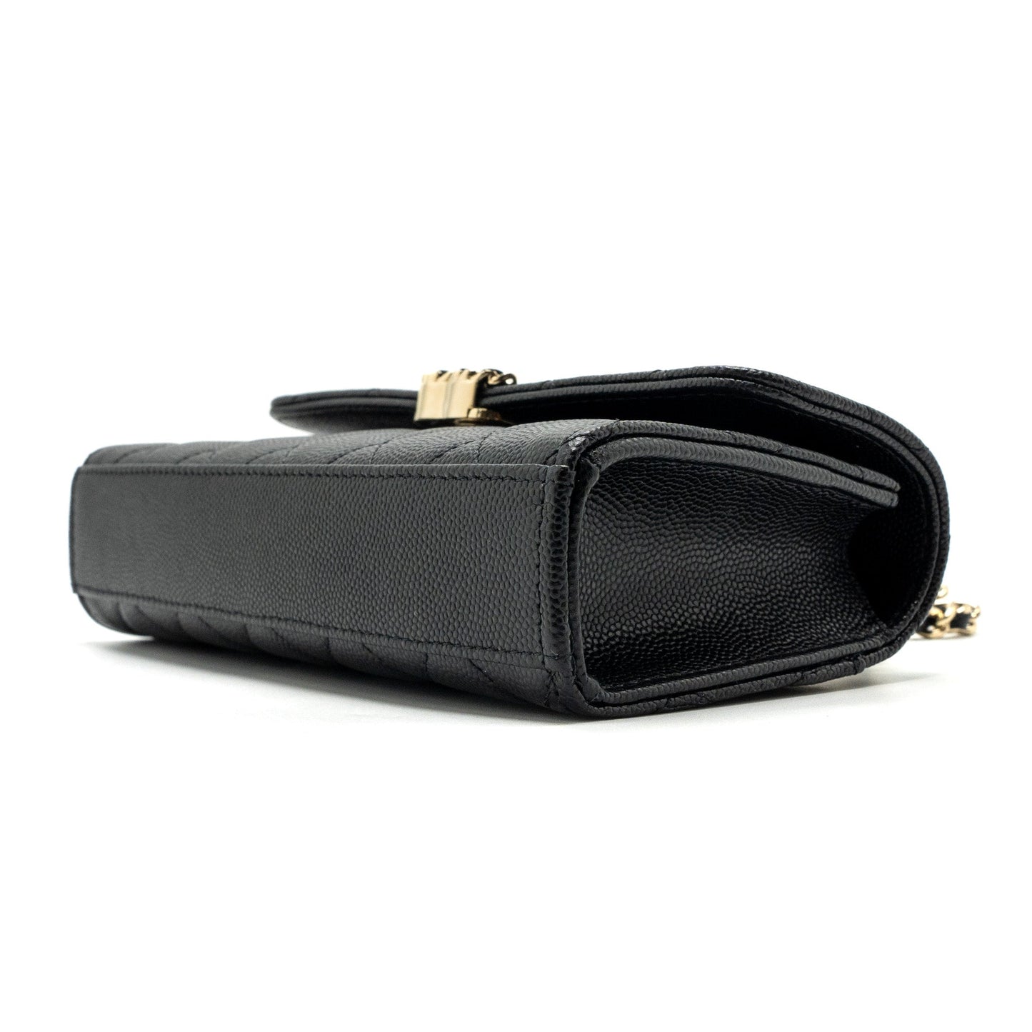 chanel 23p top handle mini flap bag with chain caviar black L (microchip)