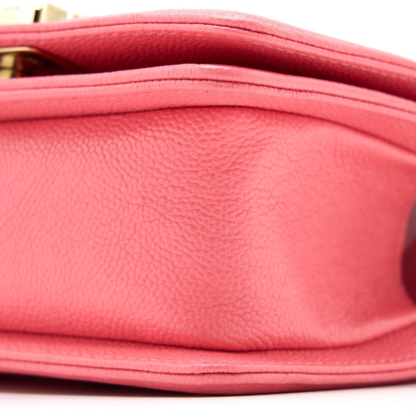 Chanel Super Mini Boy Bag Chevron Caviar Pink L (Microchip)