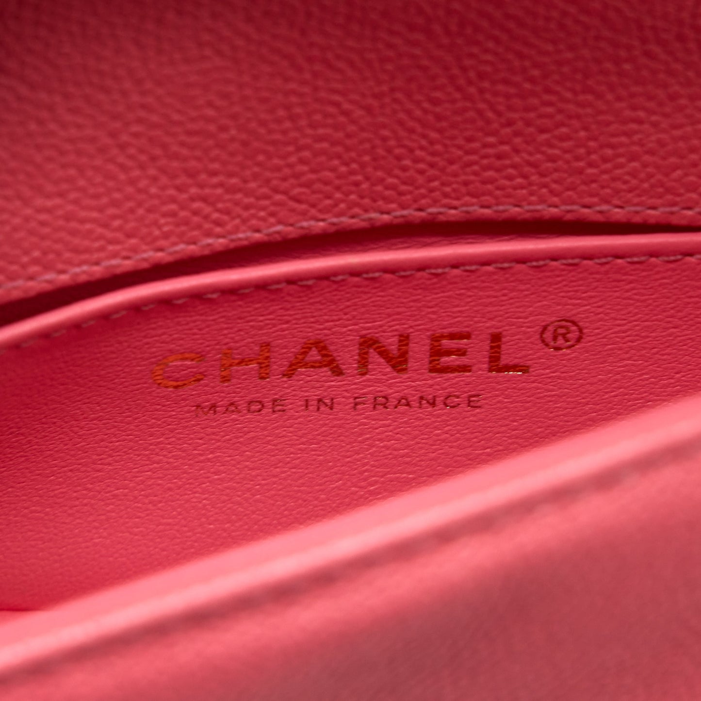 Chanel Super Mini Boy Bag Chevron Caviar Pink L (Microchip)