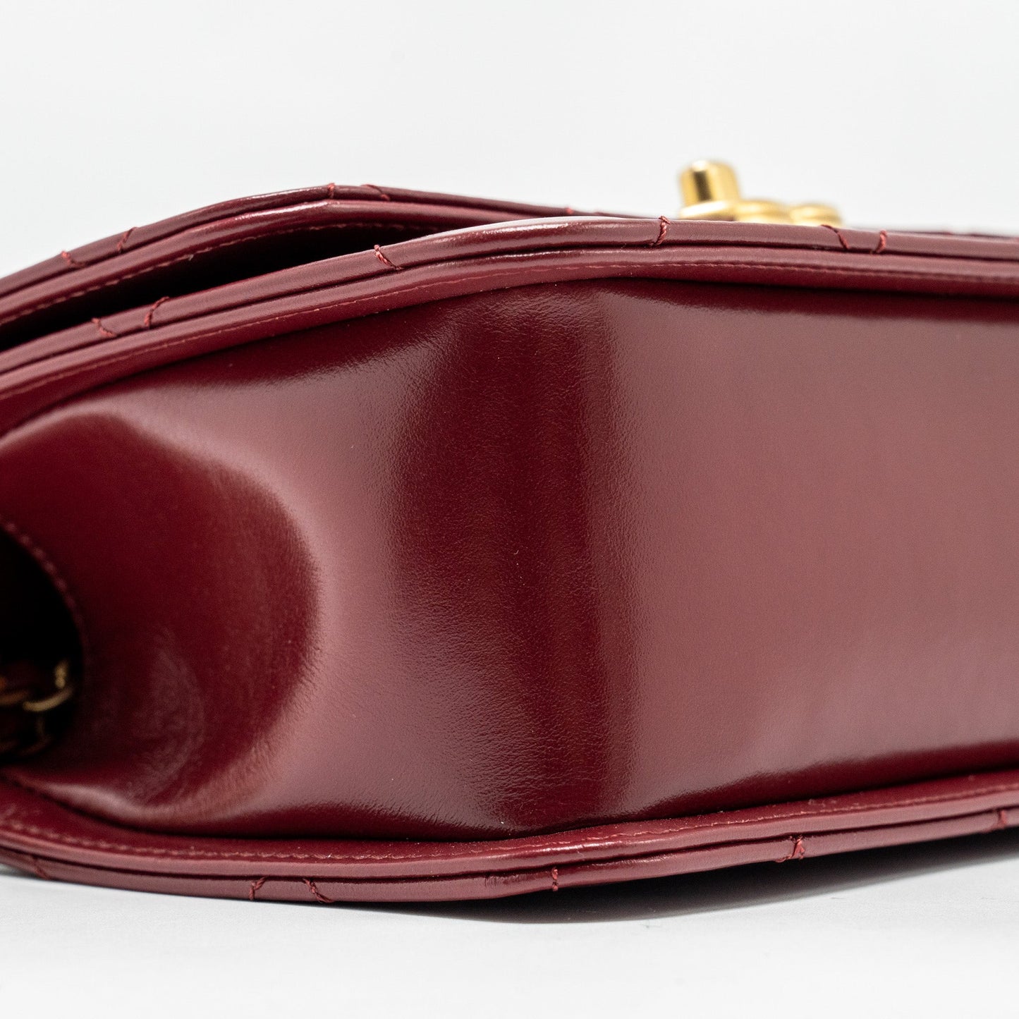 Chanel Gold Crush mini Flap bag Calfskin Red  (microchip)