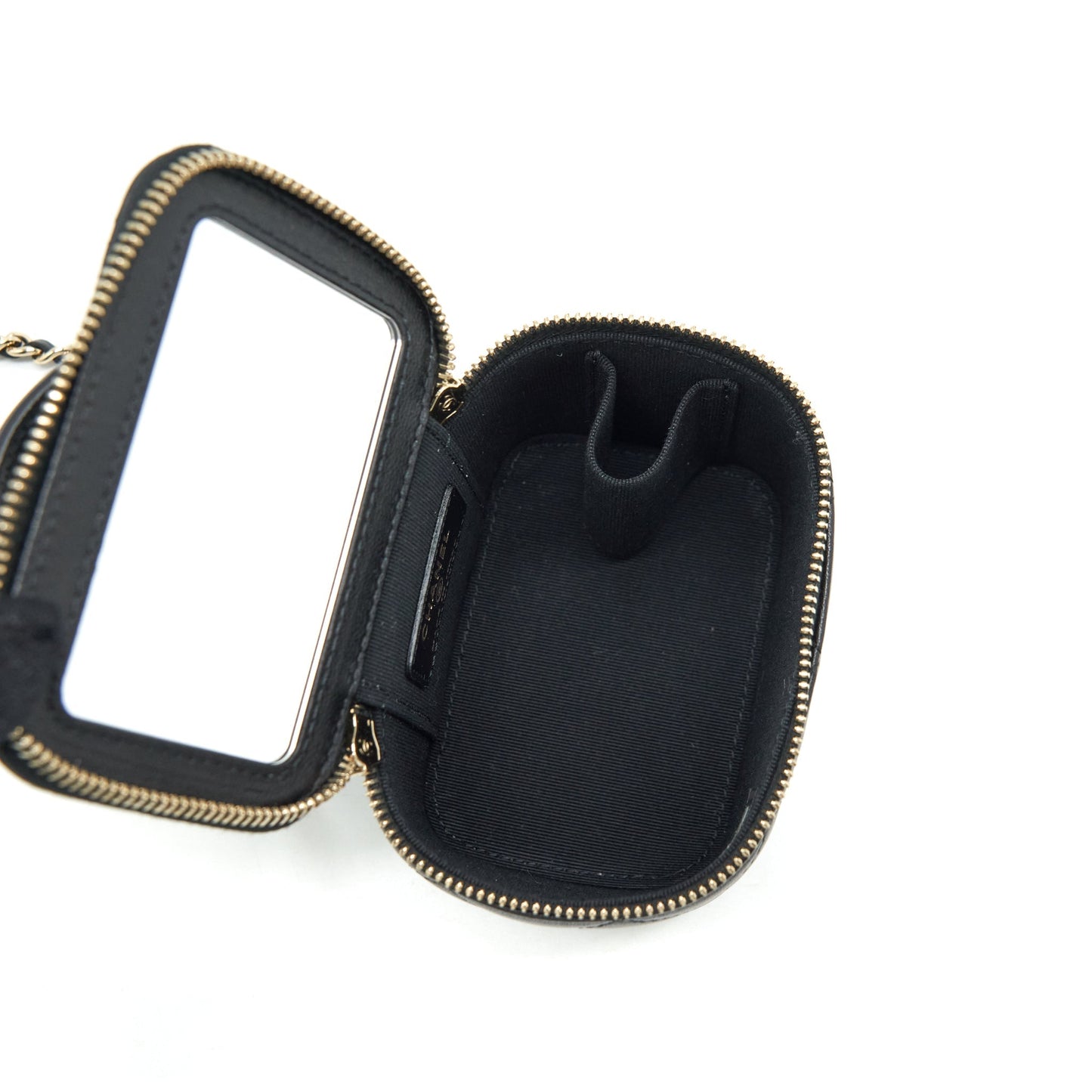 Chanel 22P Top Handle Mini Vanity With Chain Lambskin Black L