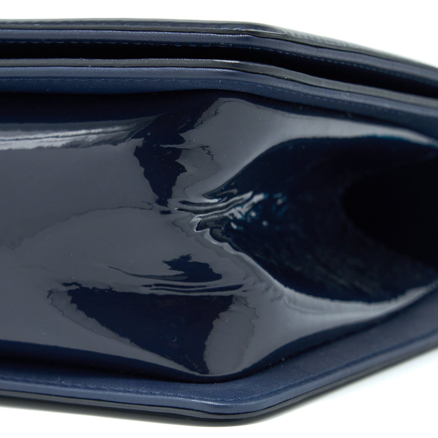 Chanel Medium Boy Bag Patent Navy
