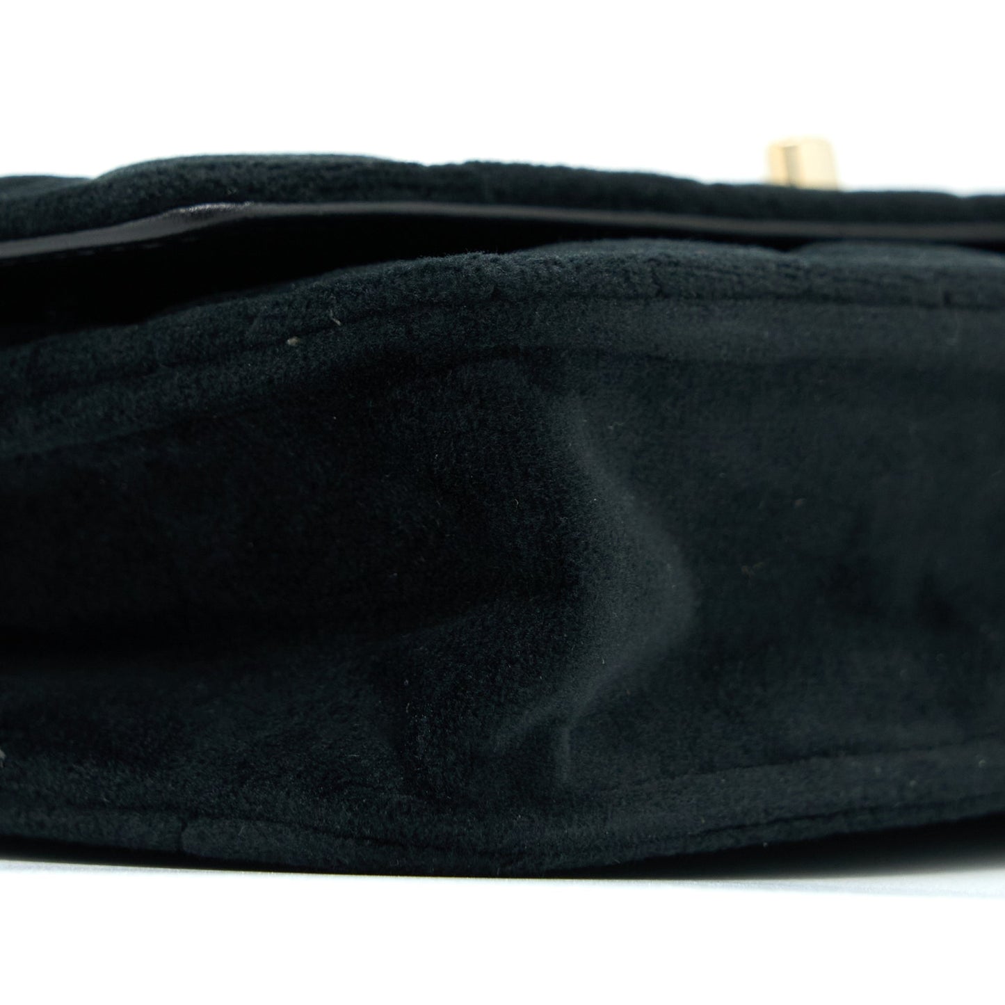 Chanel Velvet Pearl Crush Wallet On Chain Black L
