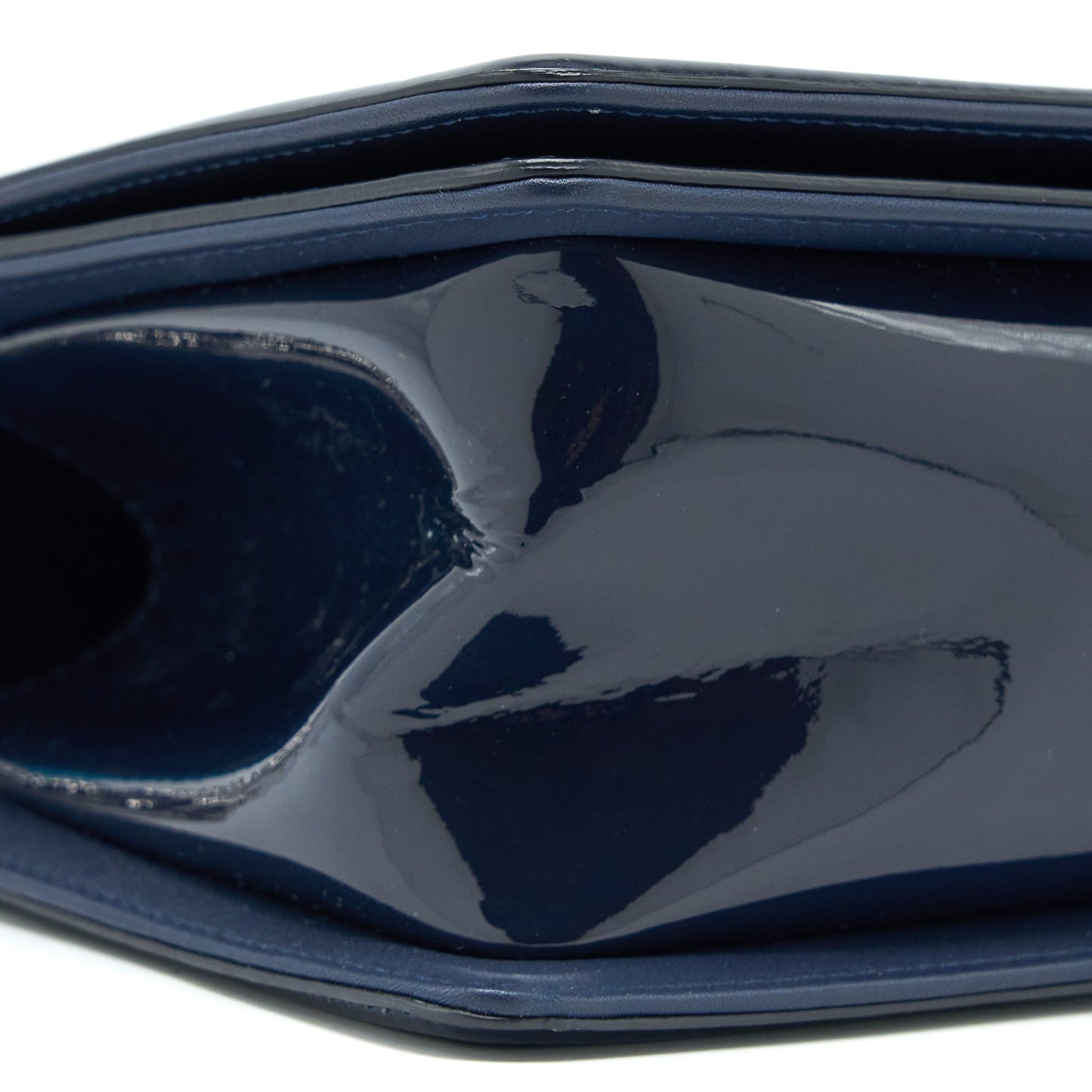 Chanel Medium Boy Bag Patent Navy