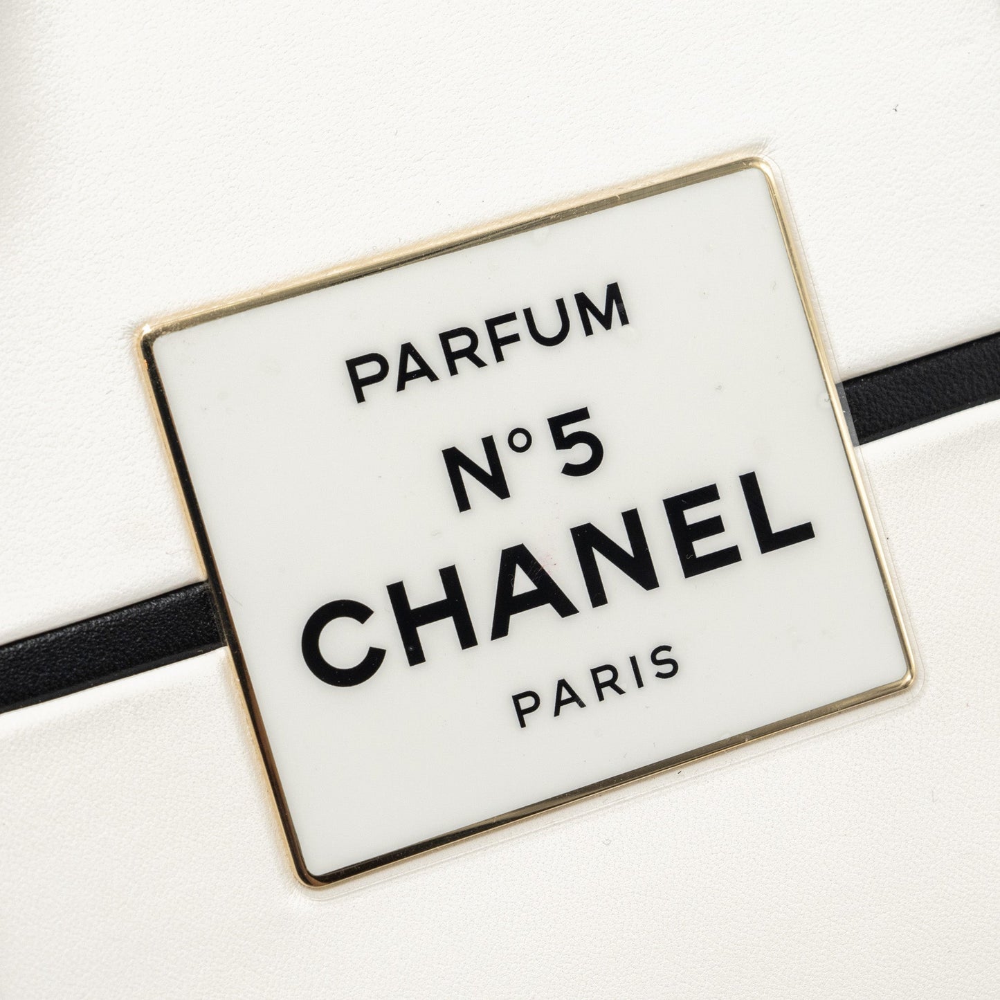 Chanel 21s Perfume Bottle Evening Bag Lambskin Black/White L