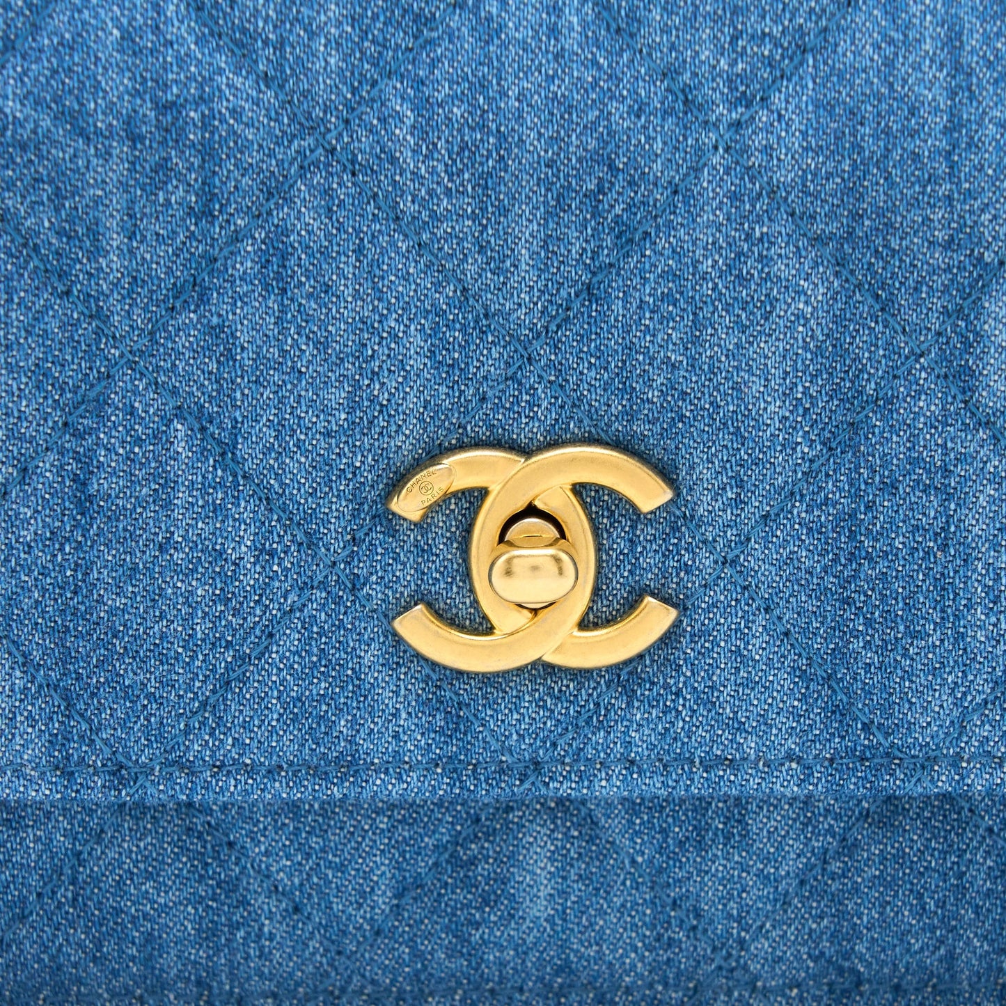 Chanel Pearl Crush Wallet On Chain Denim  (Microchip)