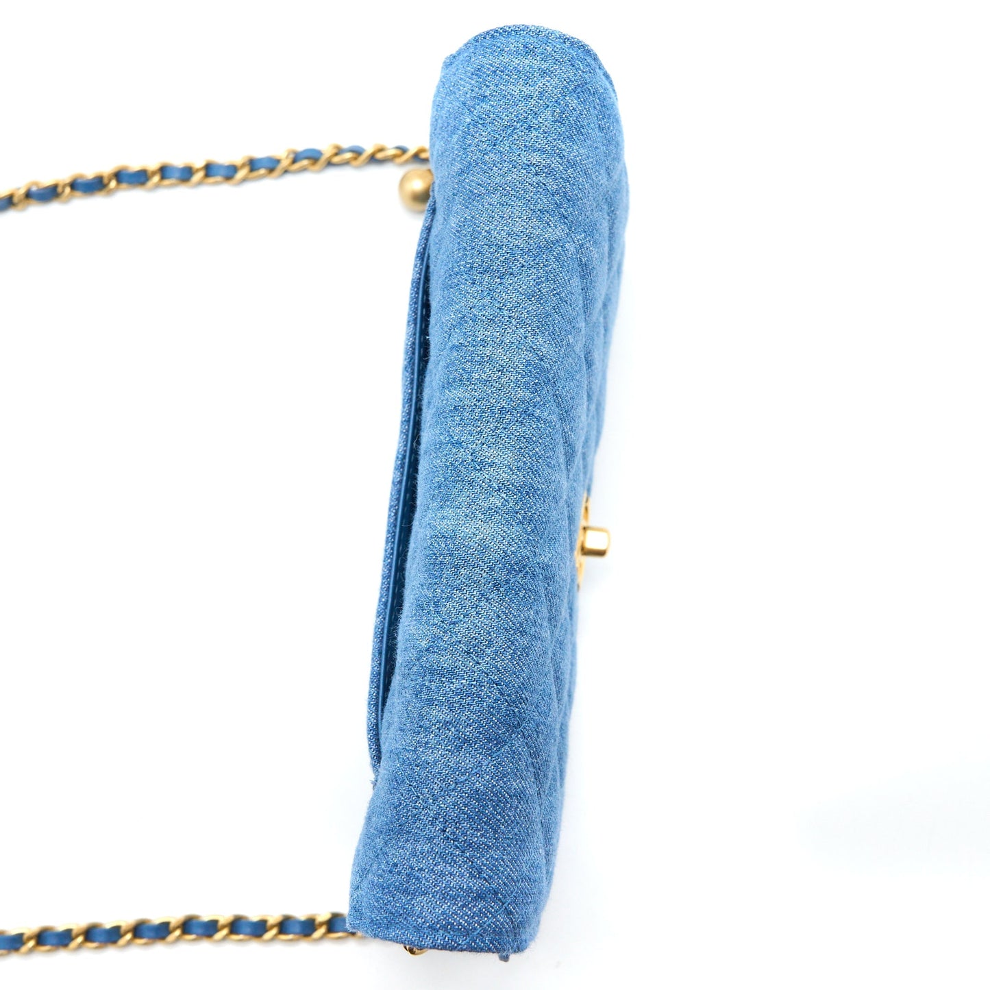 Chanel Pearl Crush Wallet On Chain Denim  (Microchip)